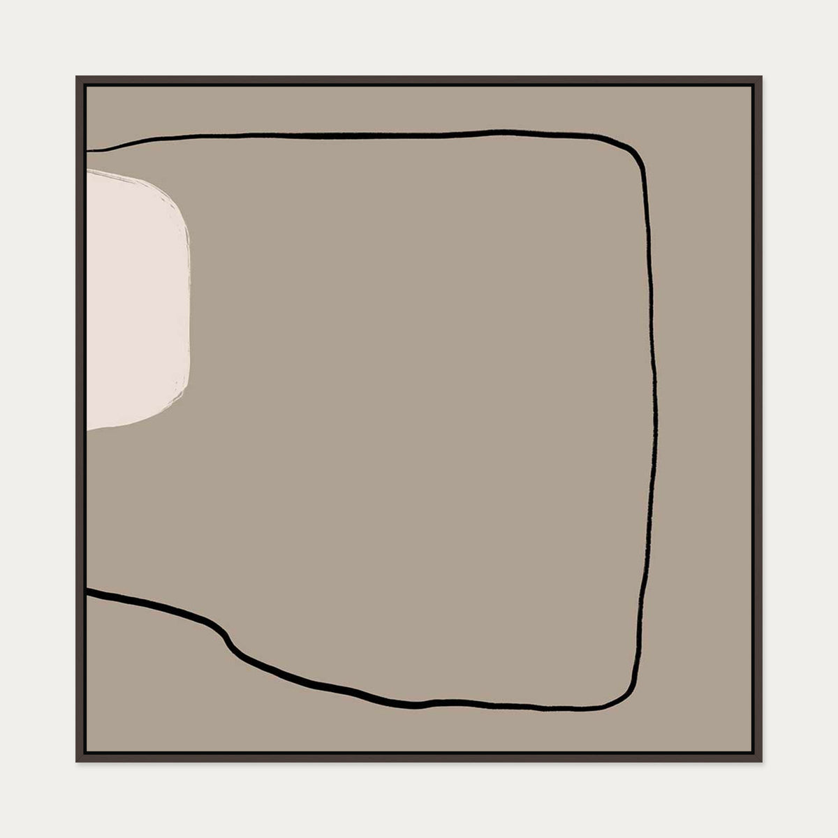 Abstract Study VII Canvas Art — 100 x 100 cm — Brown Frame