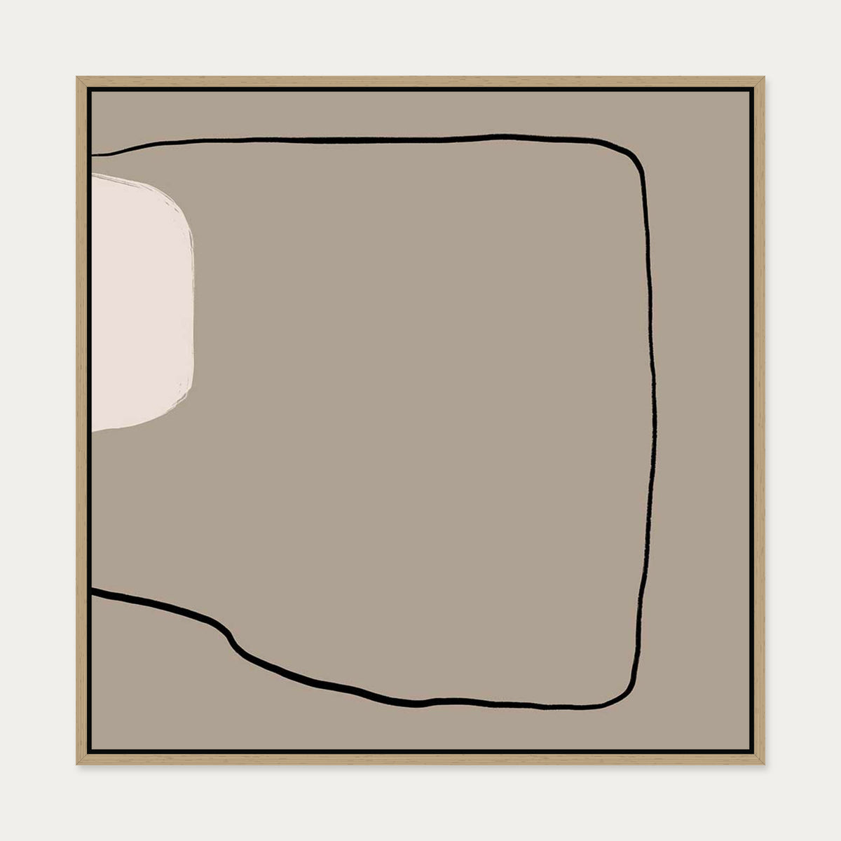 Abstract Study VII Canvas Art — 70 x 70 cm — Oak Frame