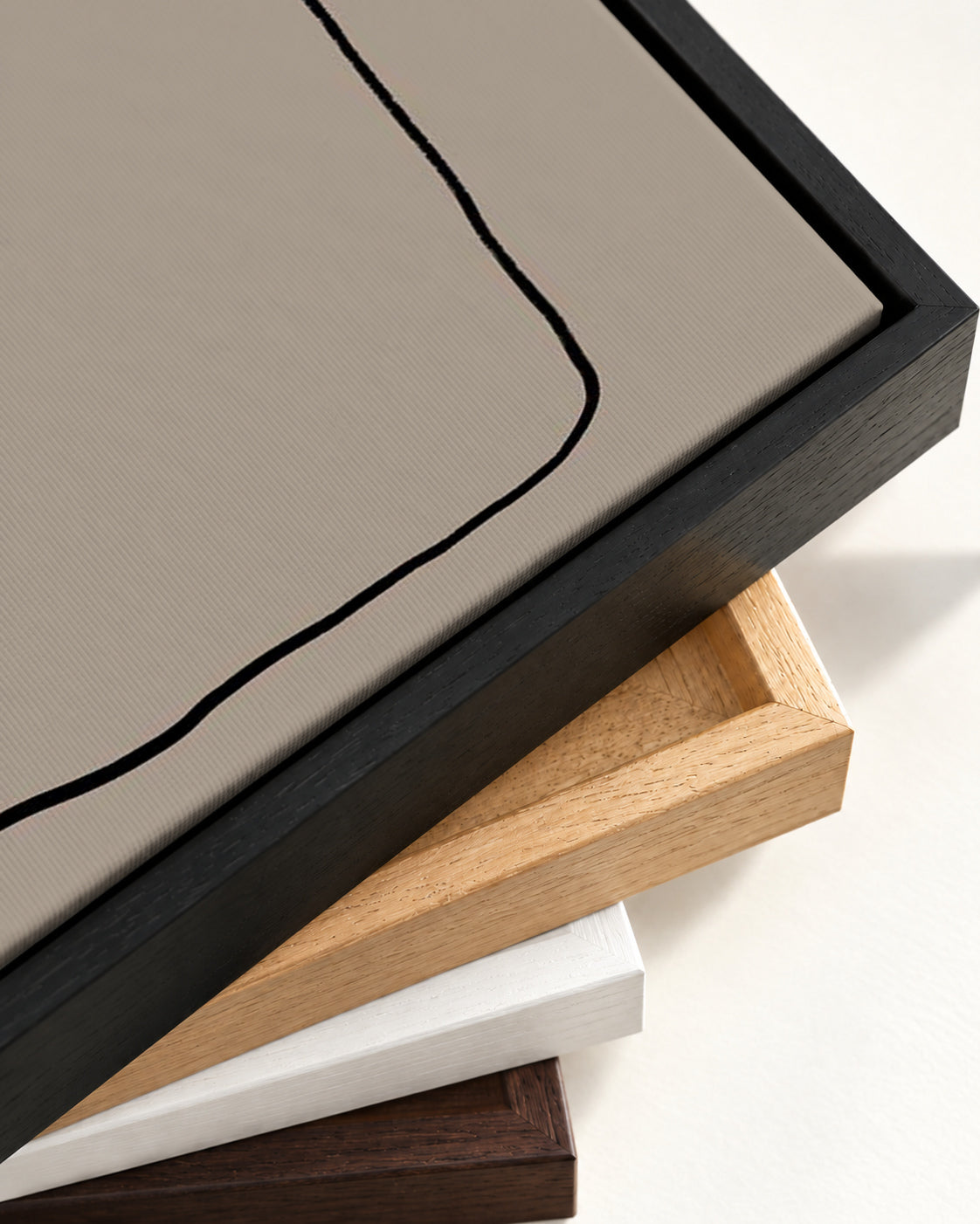Abstract Study VII Canvas Art — framed canvas corner and wrapped canvas detail