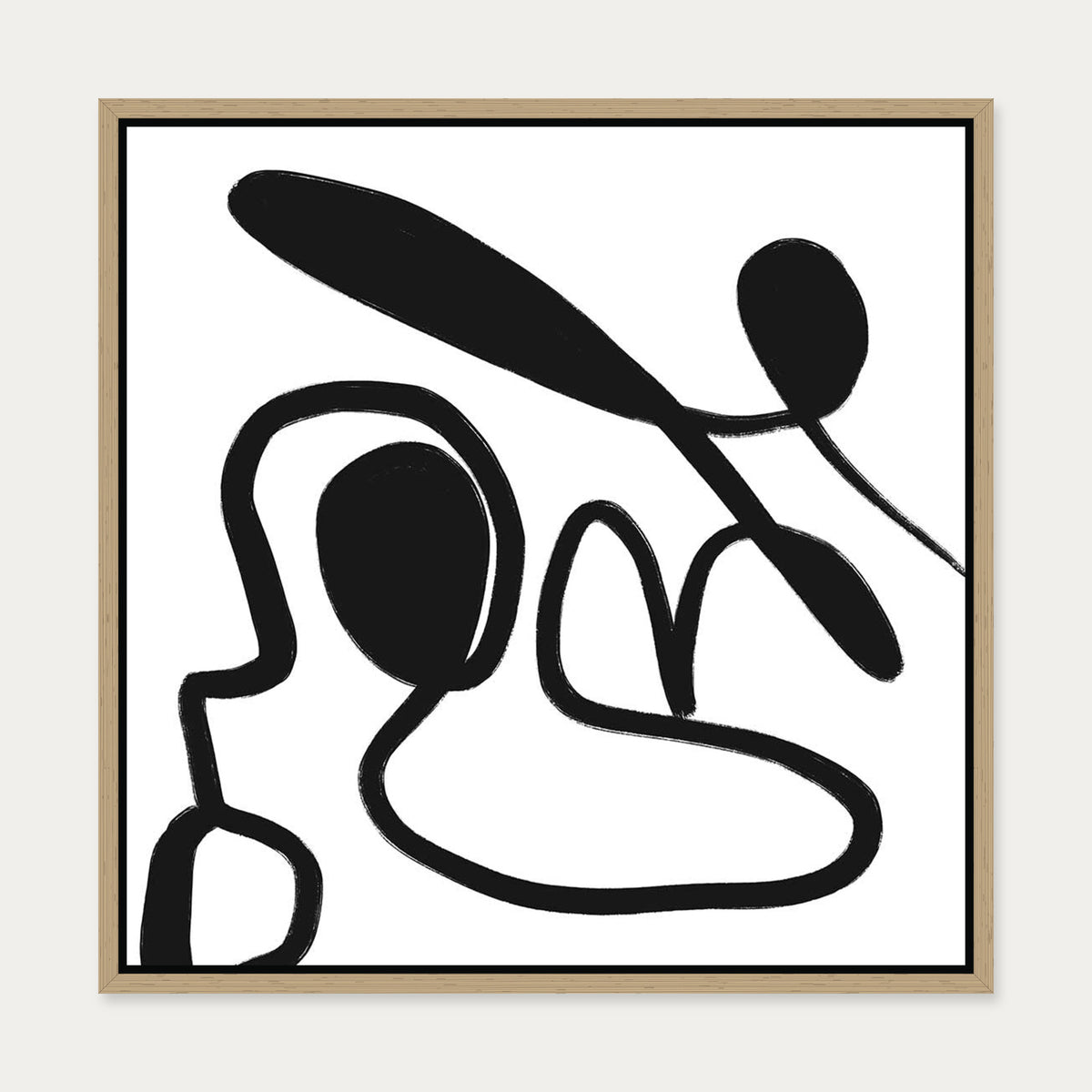 Abstract Study VIII Canvas Art — 50 x 50 cm — Oak Frame