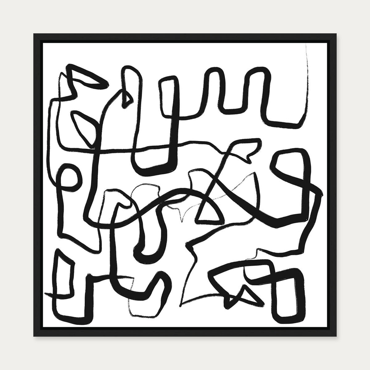 Abstract Study X Canvas Art — 50 x 50 cm — Black Frame