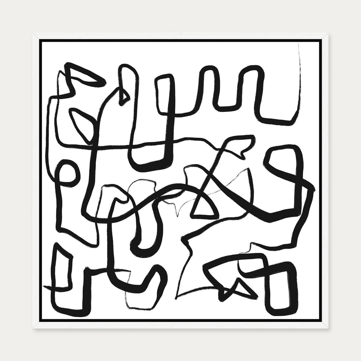 Abstract Study X Canvas Art — 50 x 50 cm — White Frame