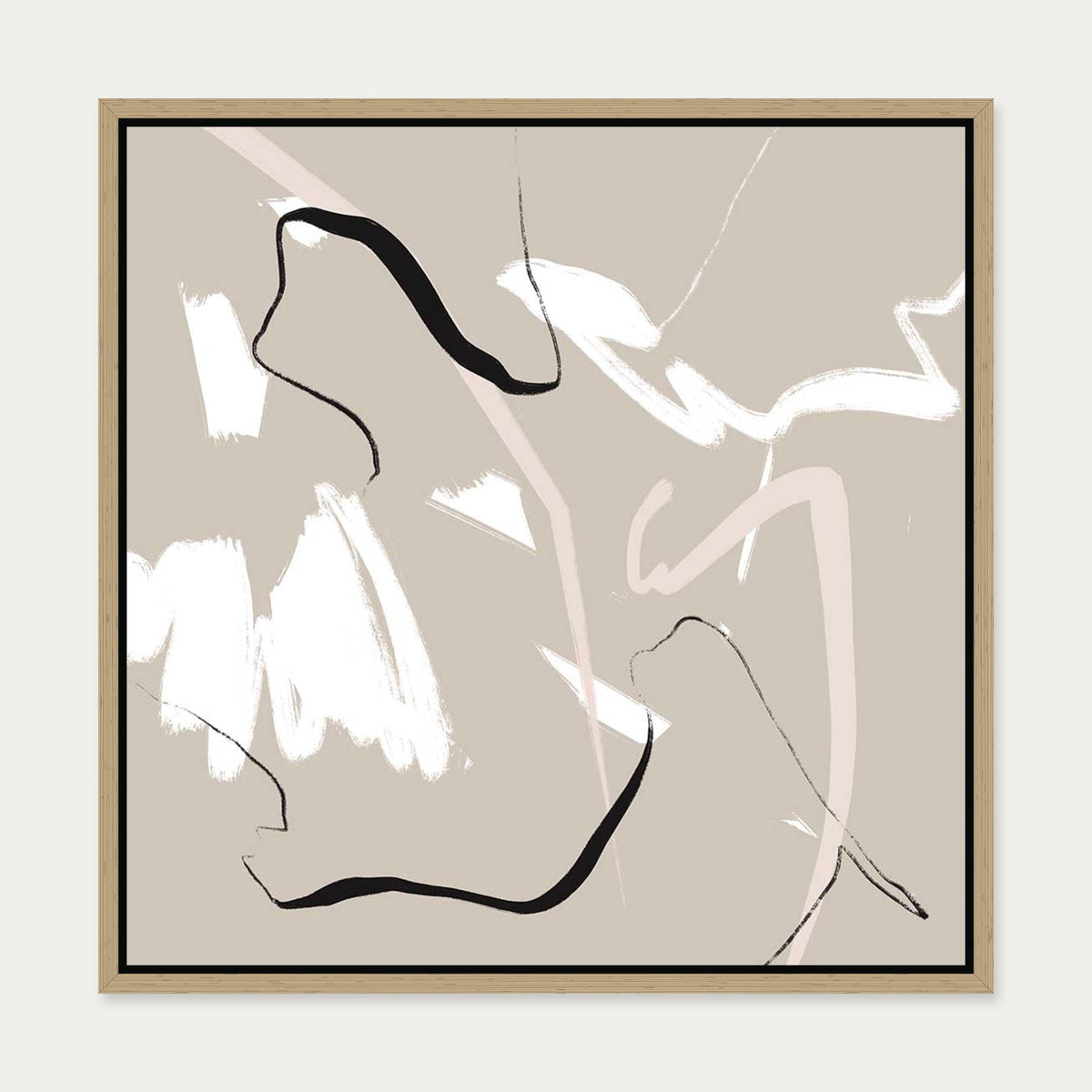 Abstract Study XI Canvas Art — 50 x 50 cm — Oak Frame