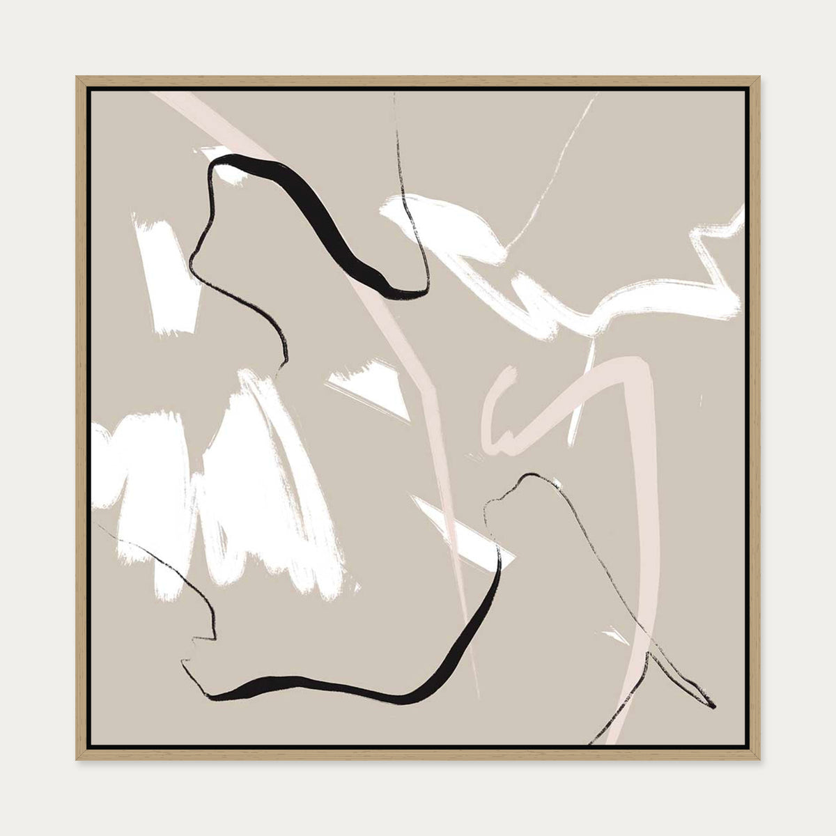 Abstract Study XI Canvas Art — 70 x 70 cm — Oak Frame