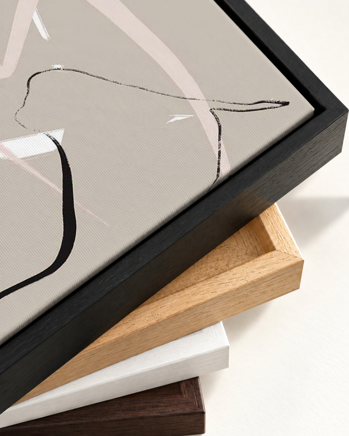 Abstract Study XI Canvas Art — framed canvas corner and wrapped canvas detail