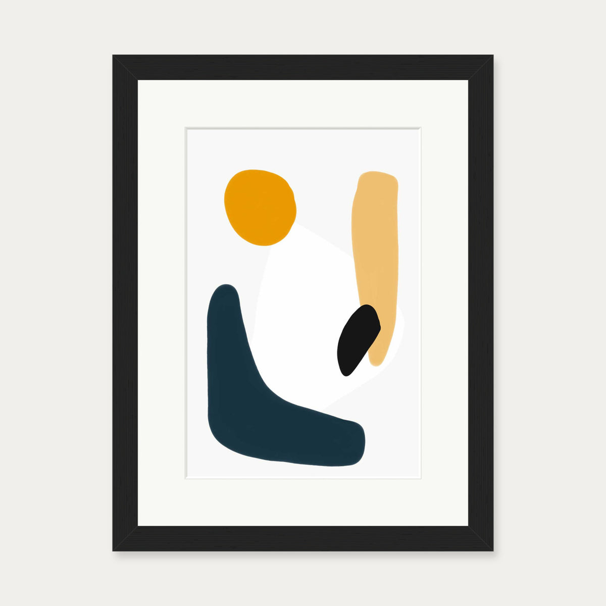 Abstract Summer Sun Art Print — 30 x 40 cm — Black Frame