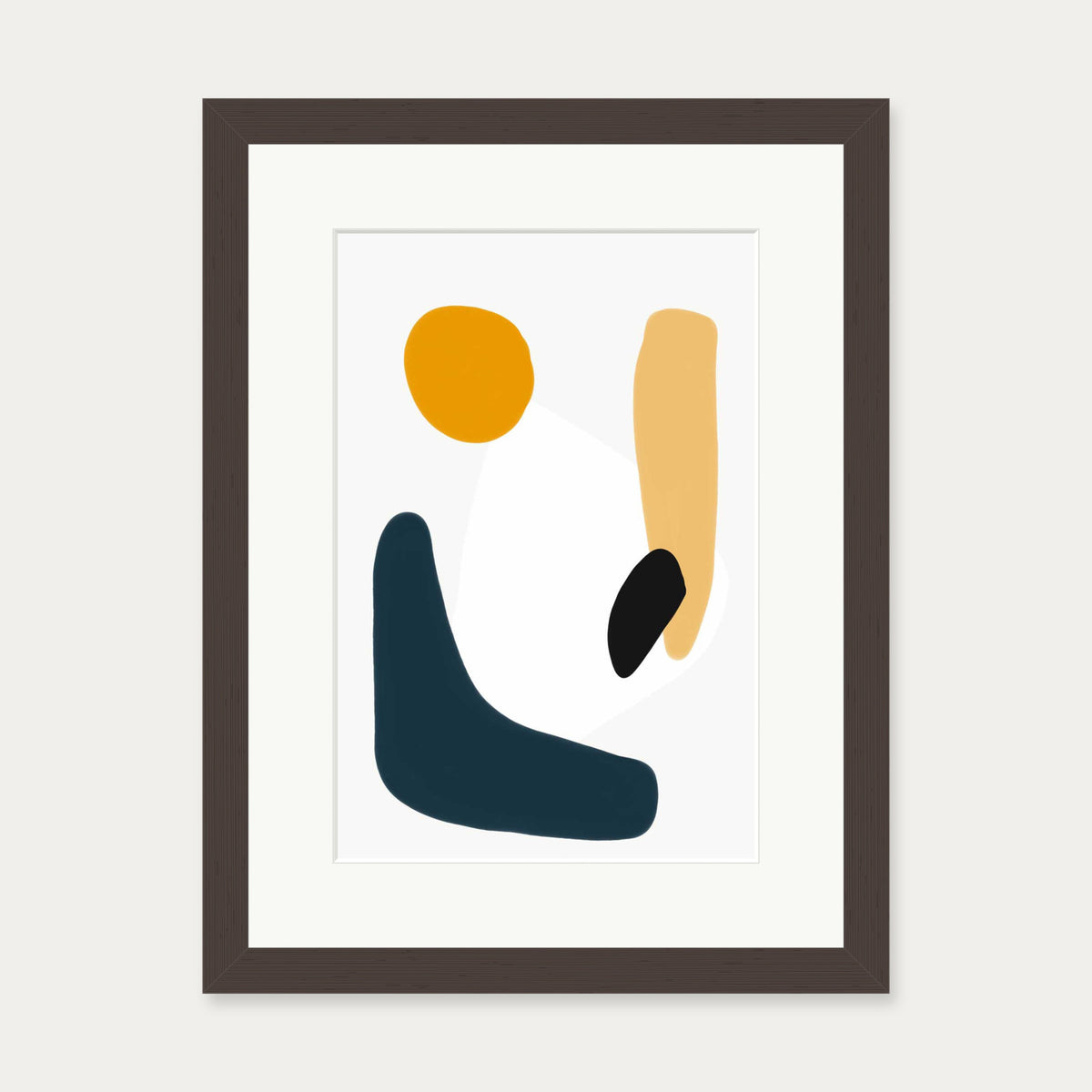 Abstract Summer Sun Art Print — 30 x 40 cm — Brown Frame