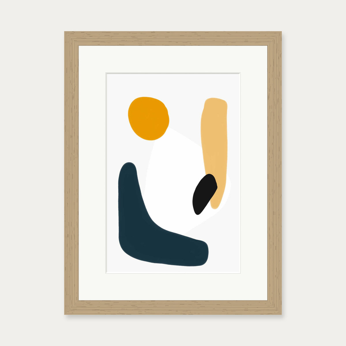 Abstract Summer Sun Art Print — 30 x 40 cm — Oak Frame