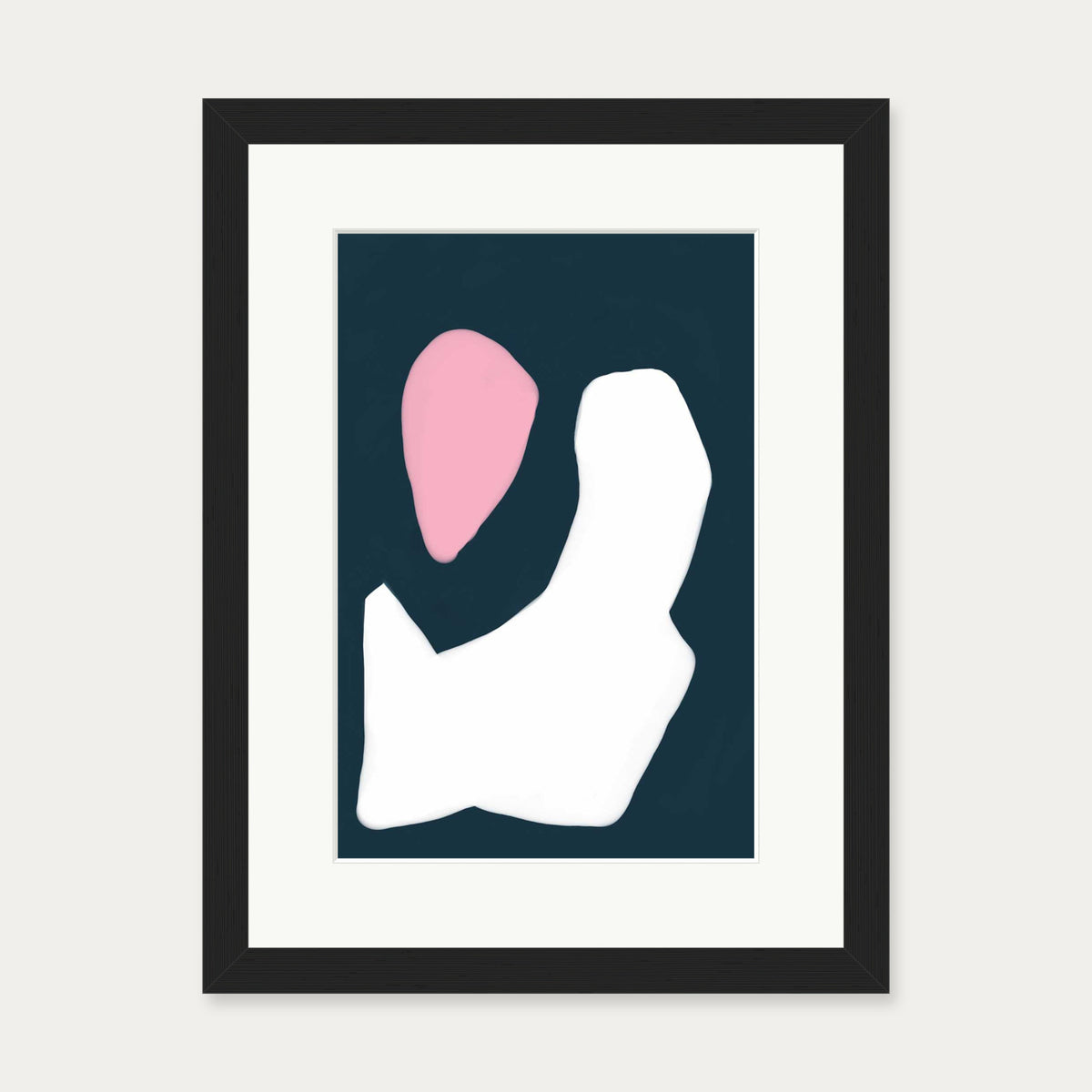 Abstract Sun On Waves Art Print — 30 x 40 cm — Black Frame