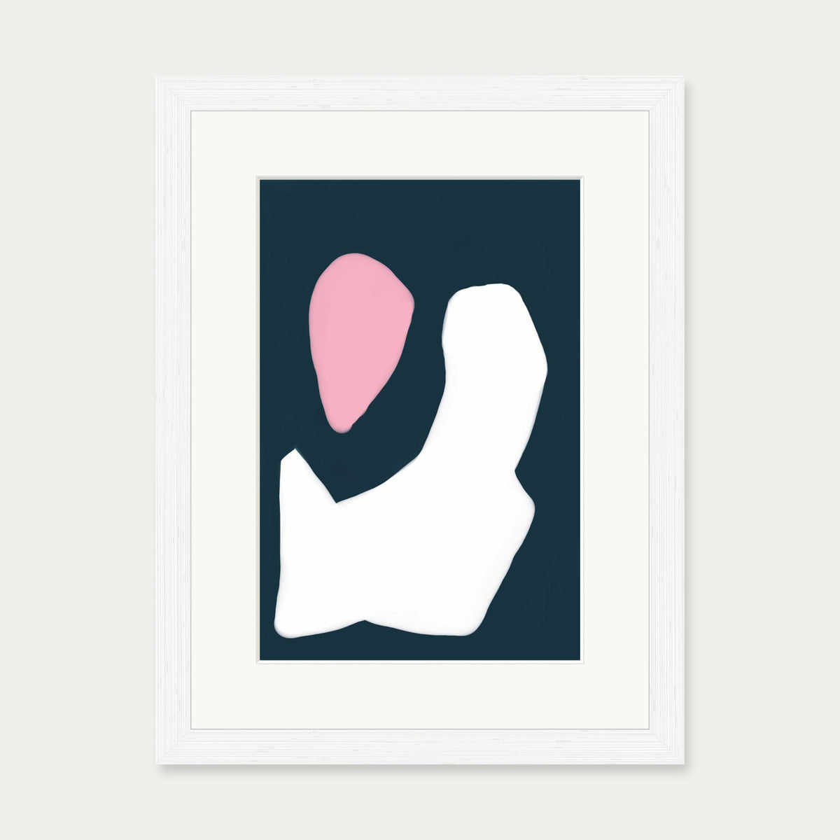 Abstract Sun On Waves Art Print — 30 x 40 cm — White Frame