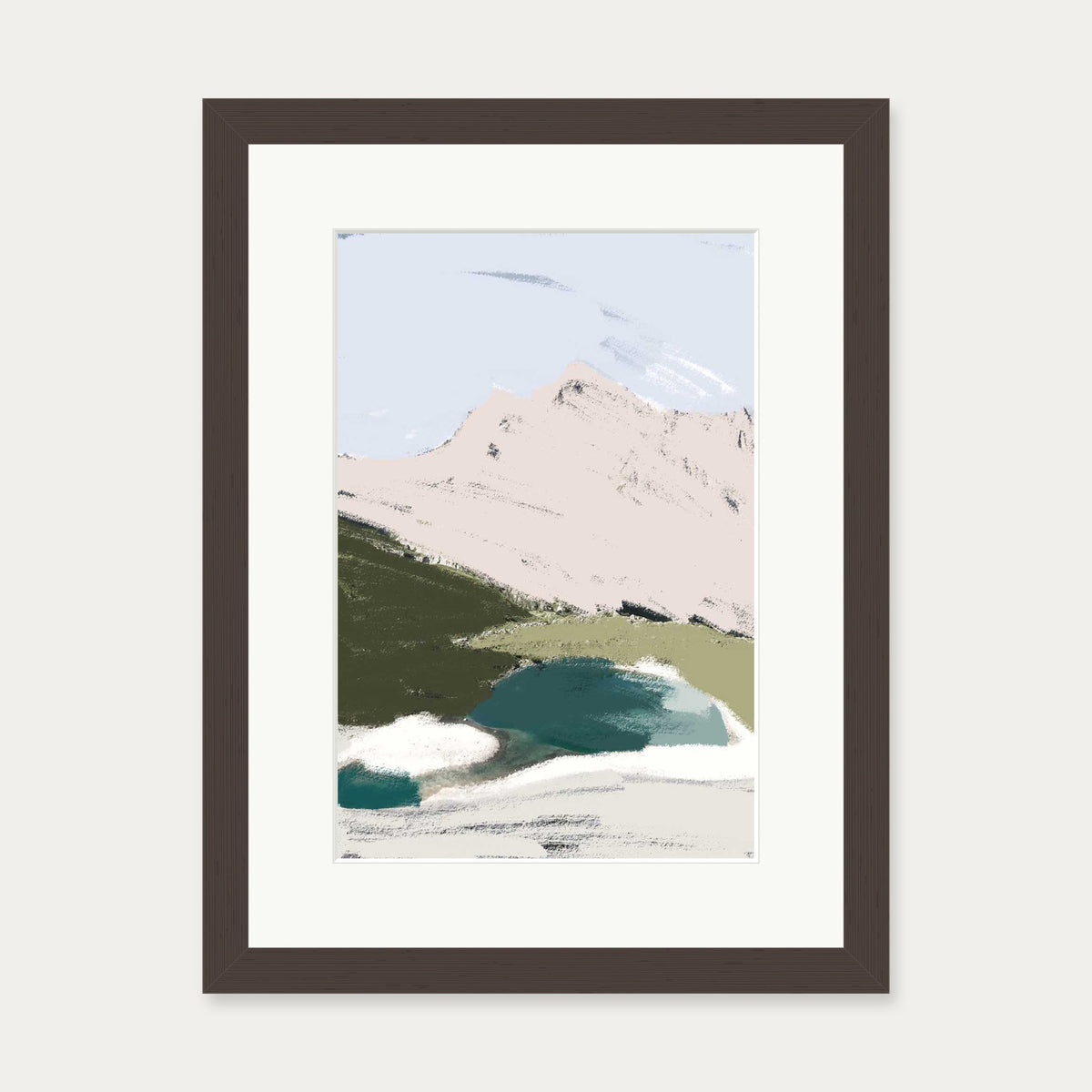 Abstract Valley Art Print — 30 x 40 cm — Brown Frame