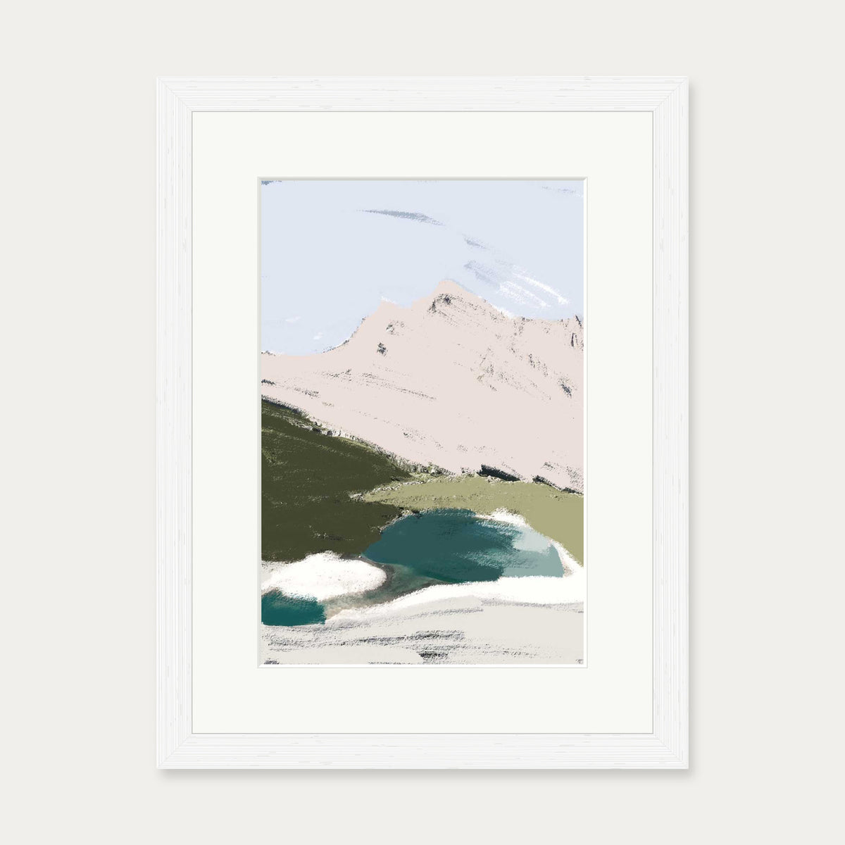 Abstract Valley Art Print — 30 x 40 cm — White Frame