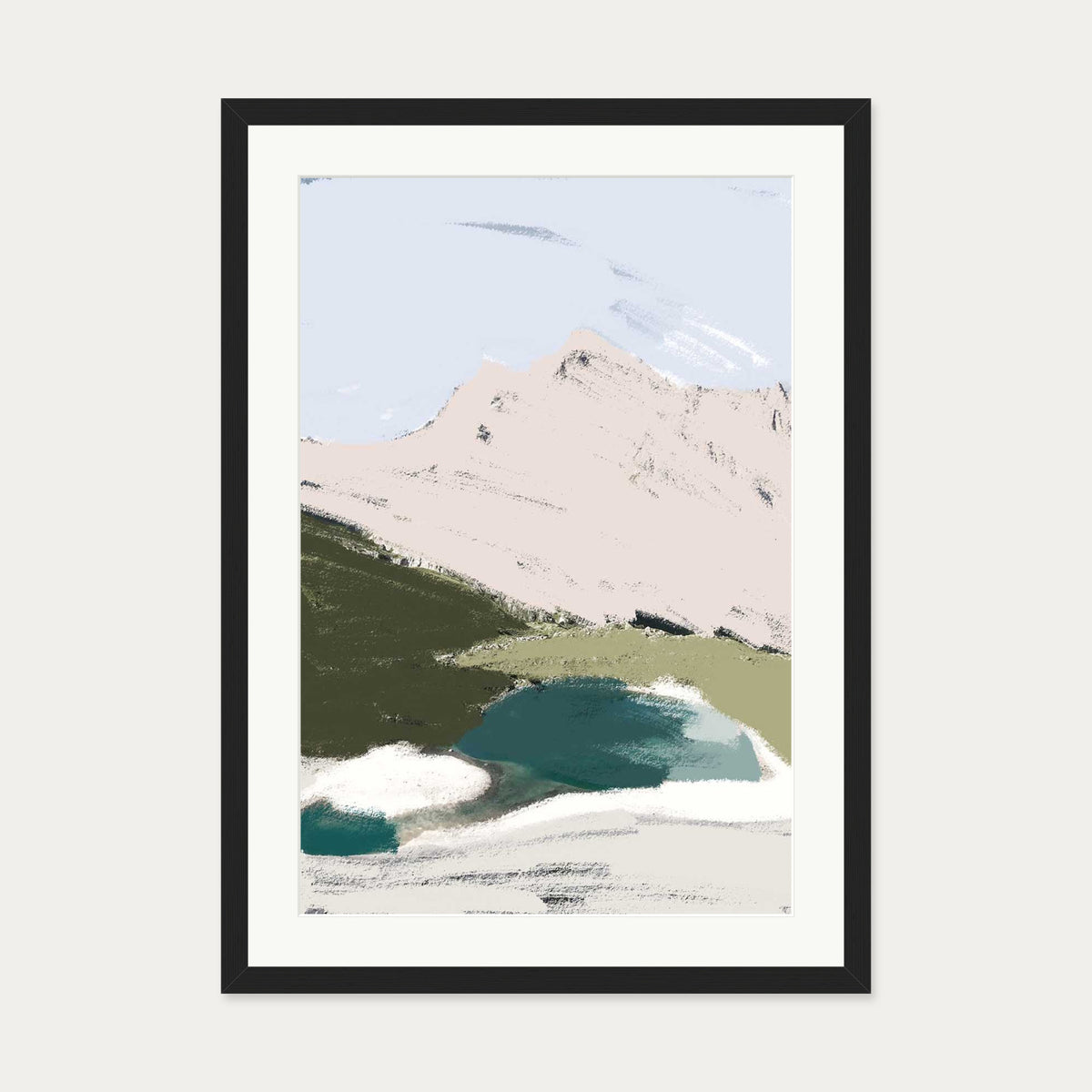 Abstract Valley Art Print — 50 x 70 cm — Black Frame