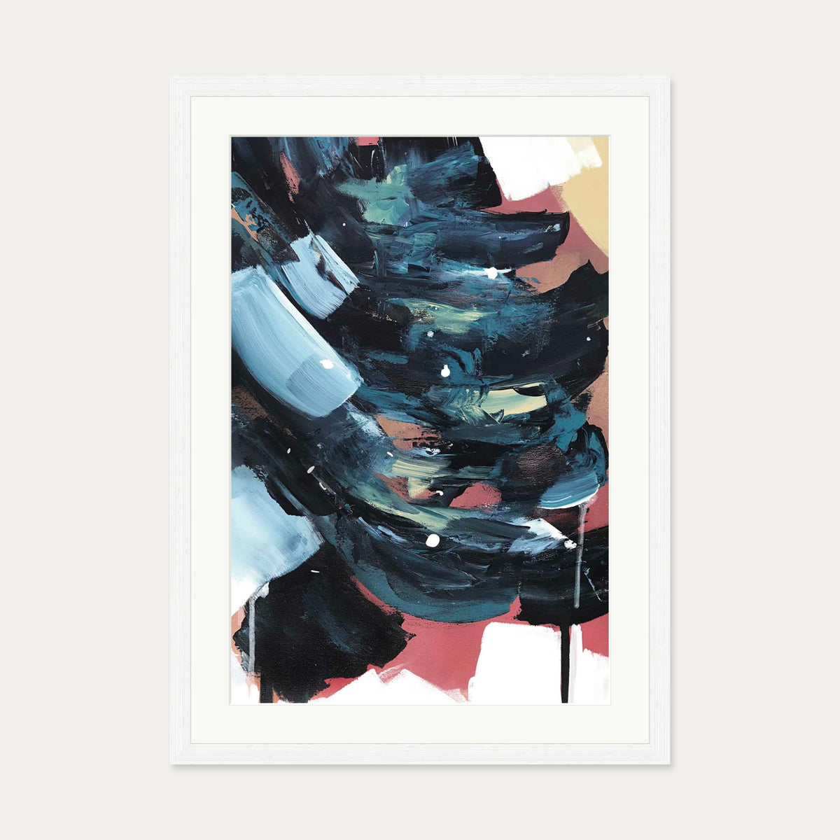 Abstract Valley II Art Print — 50 x 70 cm — White Frame
