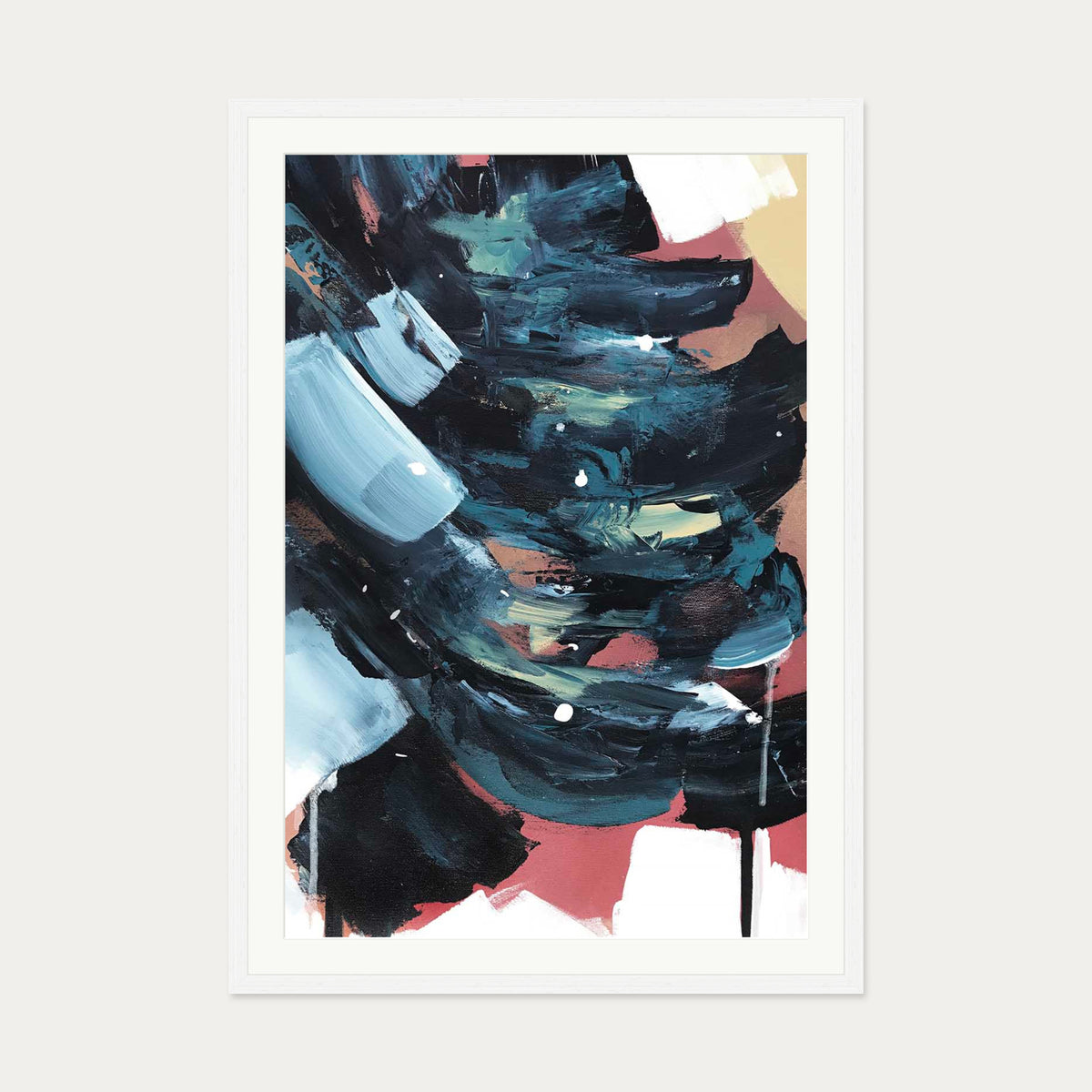 Abstract Valley II Art Print — 70 x 100 cm — White Frame
