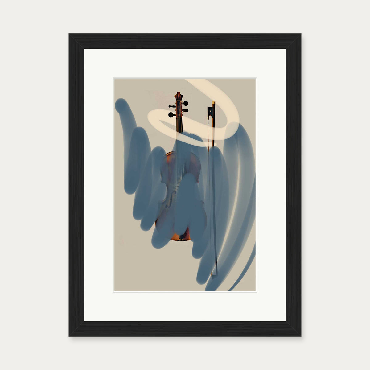 Abstract Violin Art Print — 30 x 40 cm — Black Frame