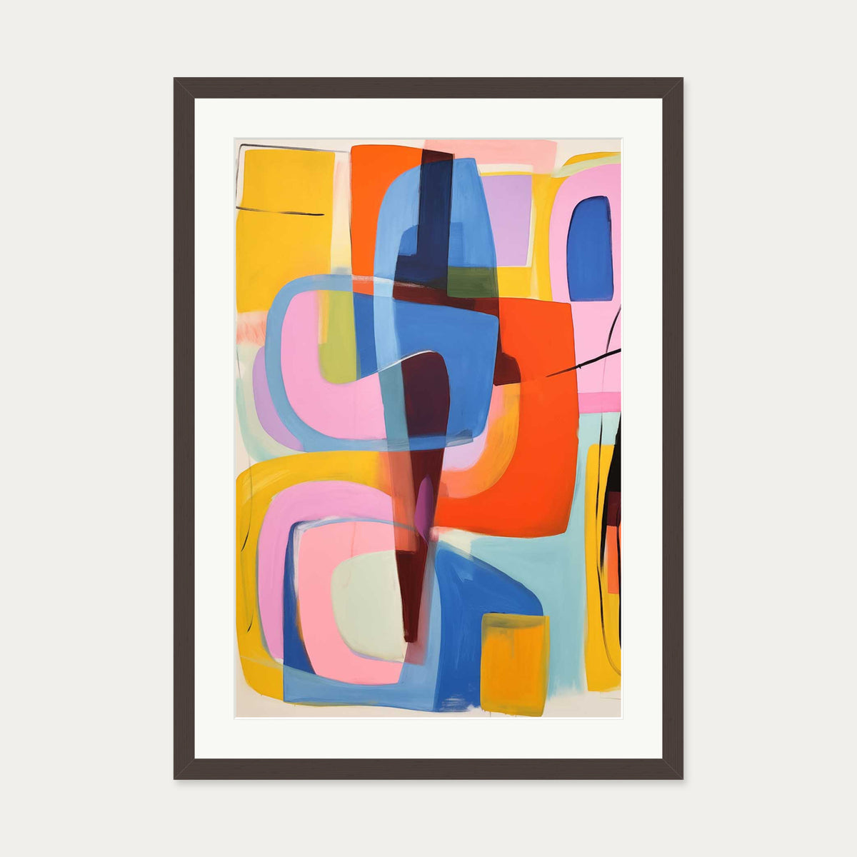 Abstract Wonder Art Print — 50 x 70 cm — Brown Frame