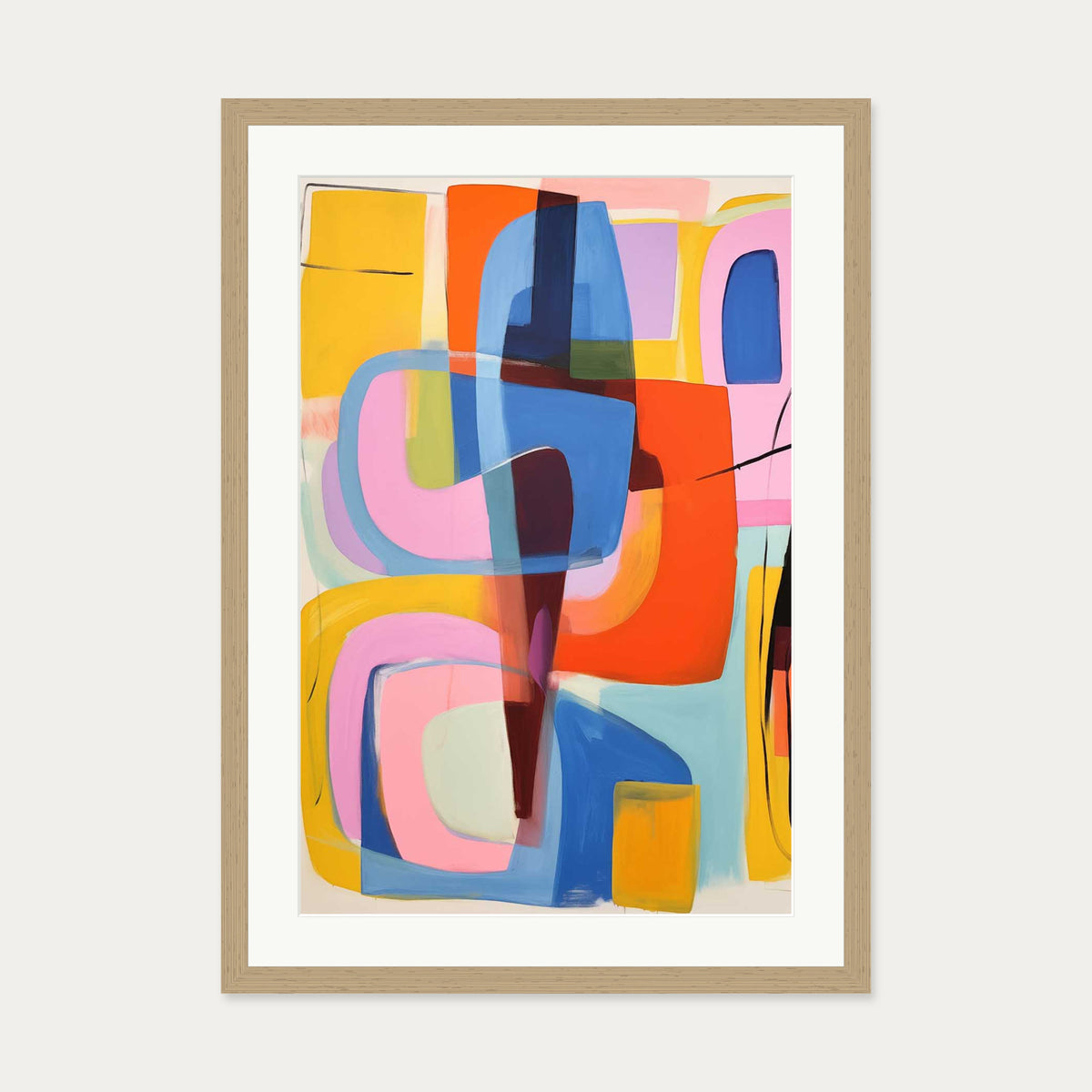 Abstract Wonder Art Print — 50 x 70 cm — Oak Frame