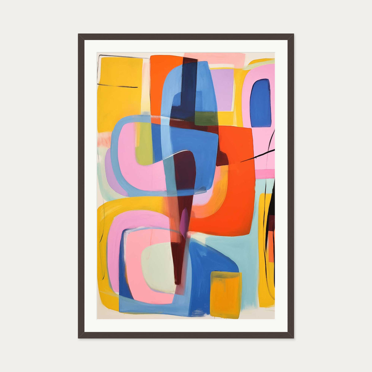 Abstract Wonder Art Print — 70 x 100 cm — Brown Frame