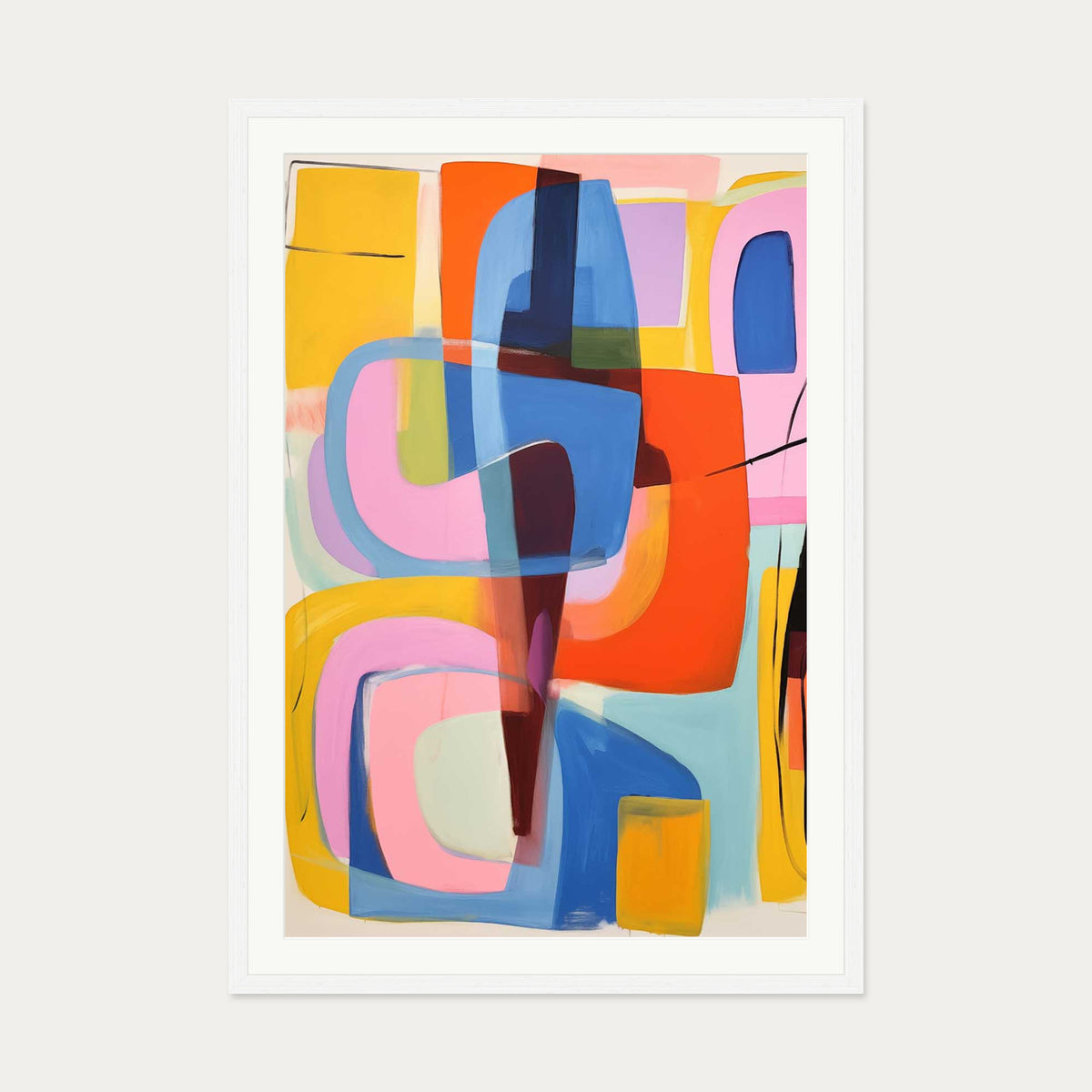Abstract Wonder Art Print — 70 x 100 cm — White Frame