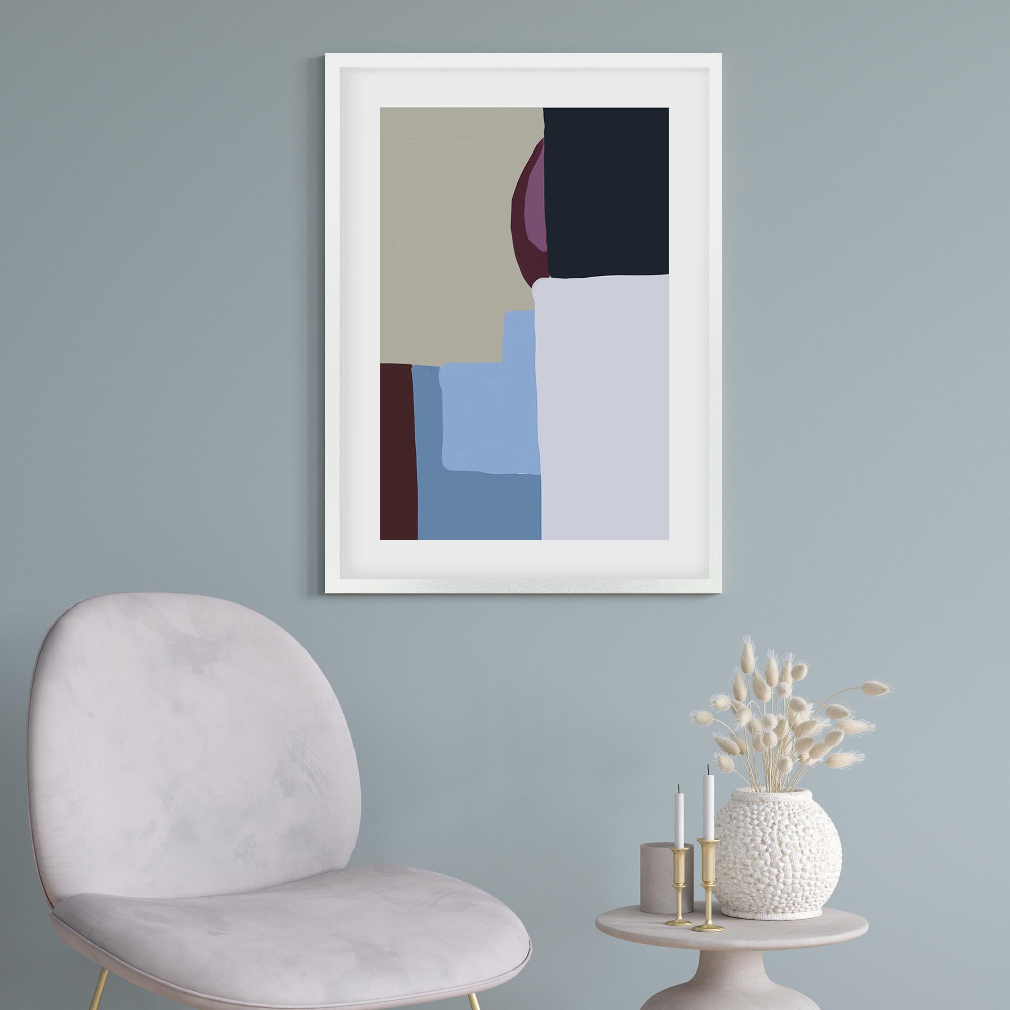 Abstract Geometry Framed Art