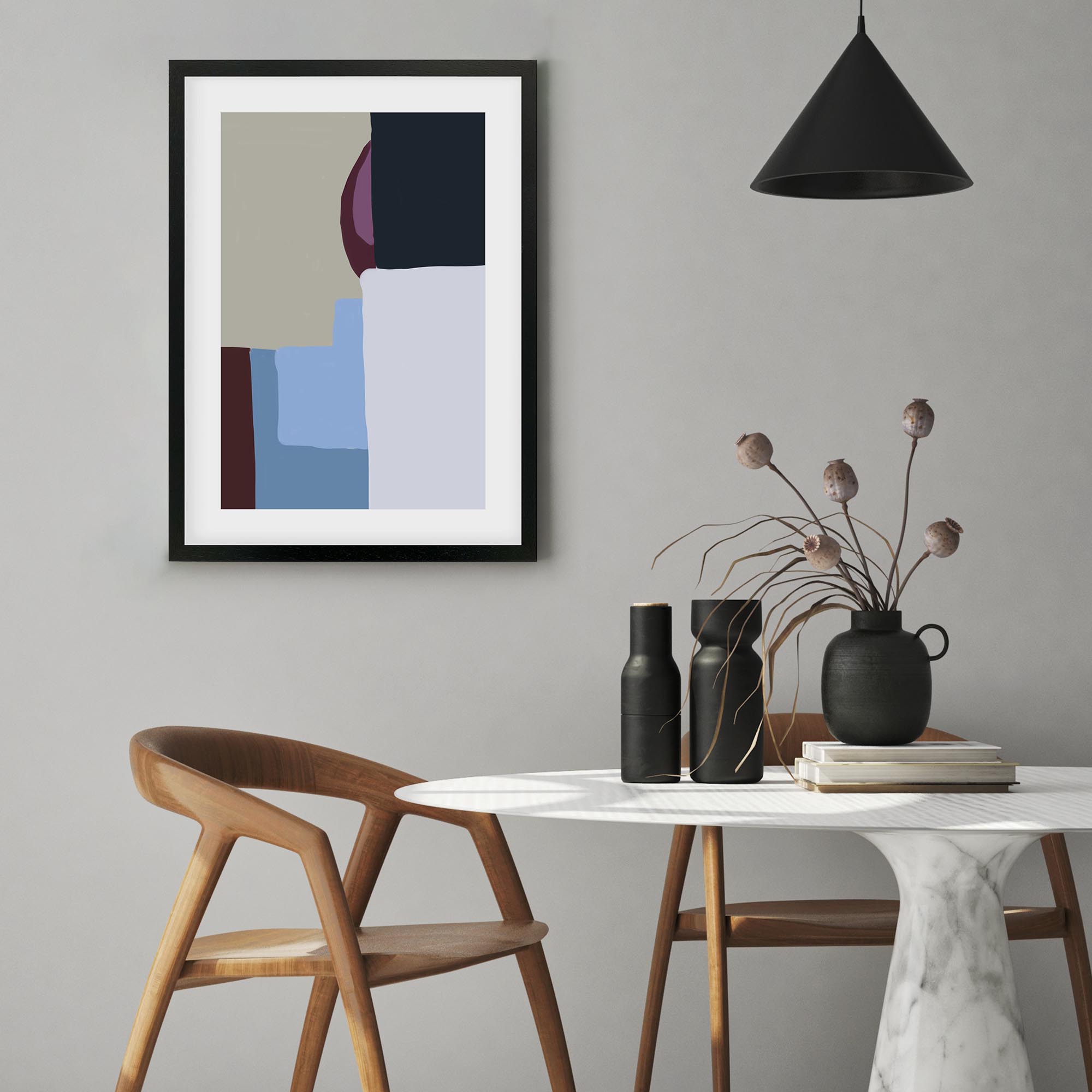 Abstract Geometry Framed Art