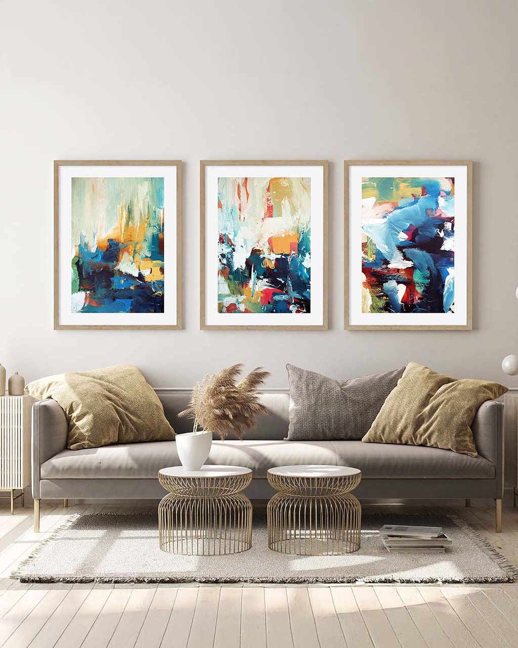 Abstract Golden Beach - Print Set Of 3