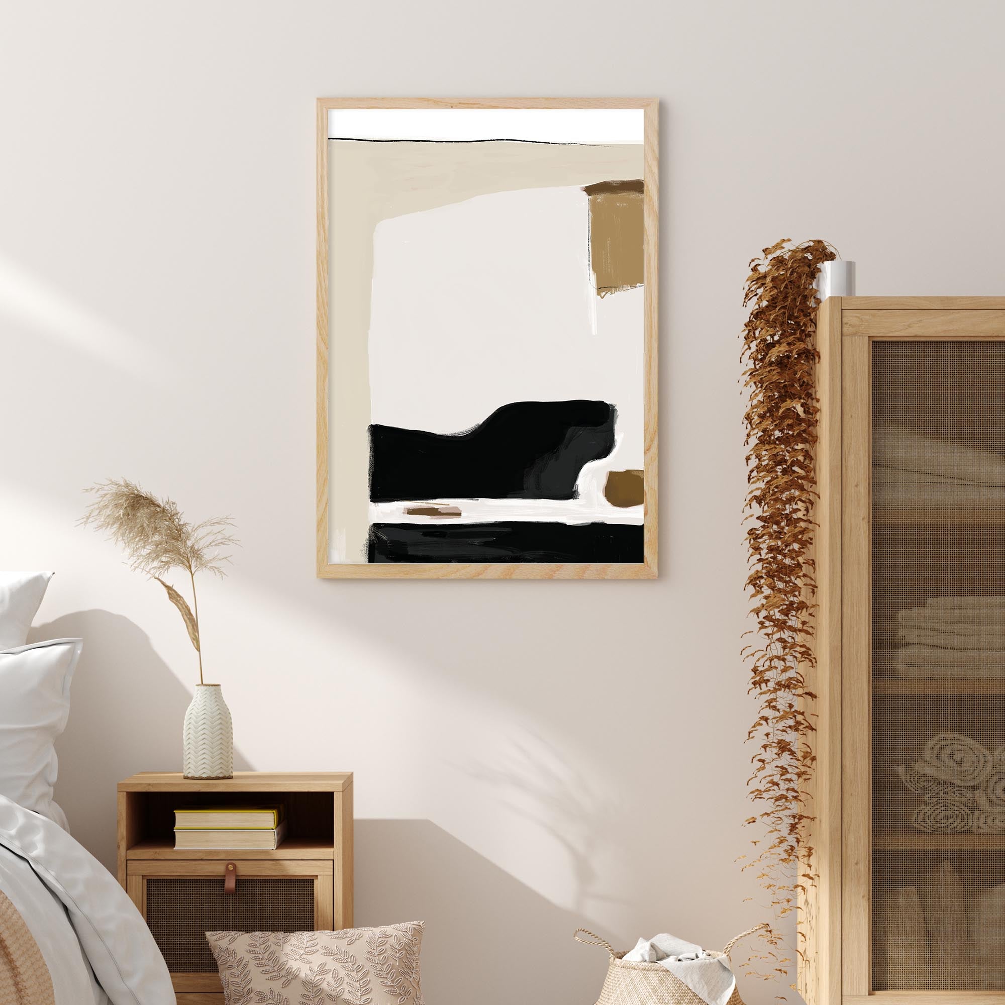 Abstract Pastel Beige Colours Framed Print