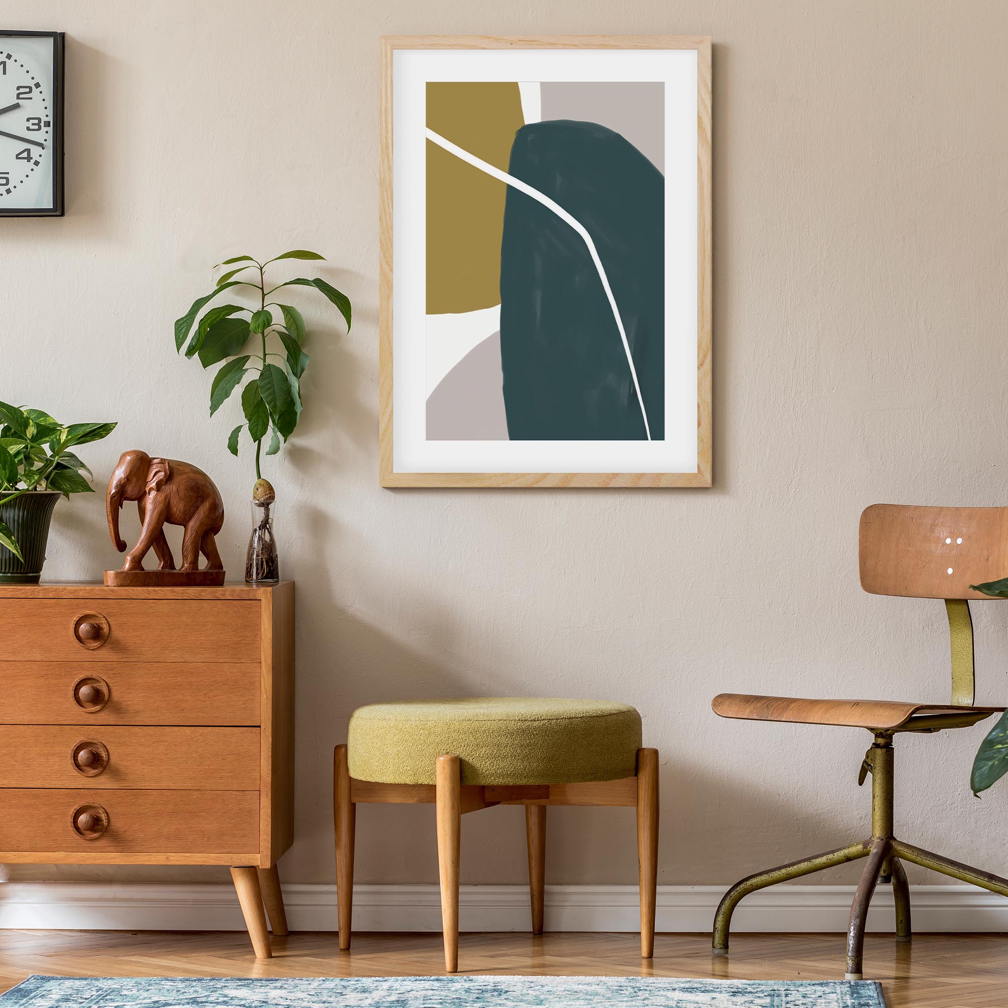 Organic Abstract Shapes Framed Art