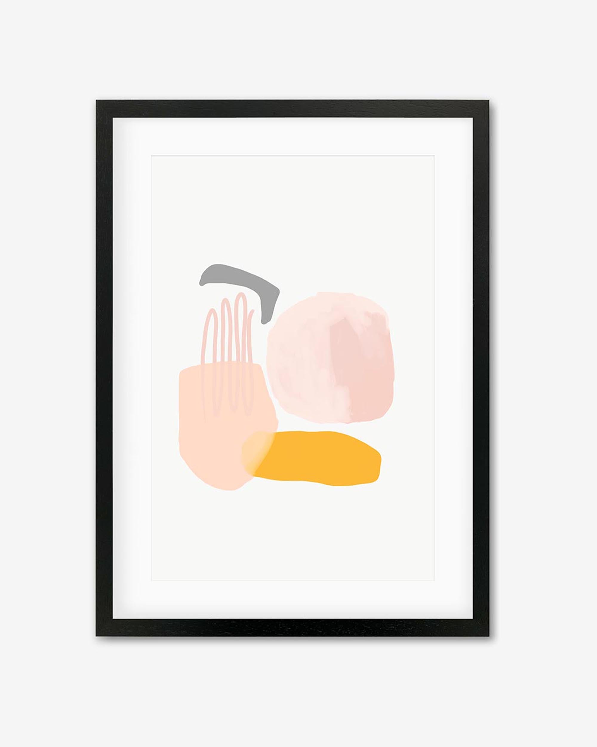 Abstract Pastel Shapes Framed Art