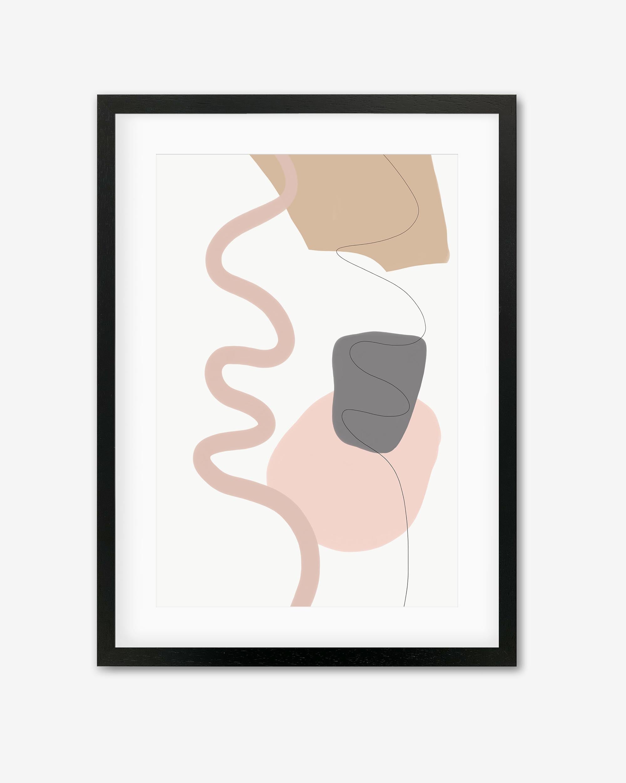 Scandi Shapes On Grey Framed Art