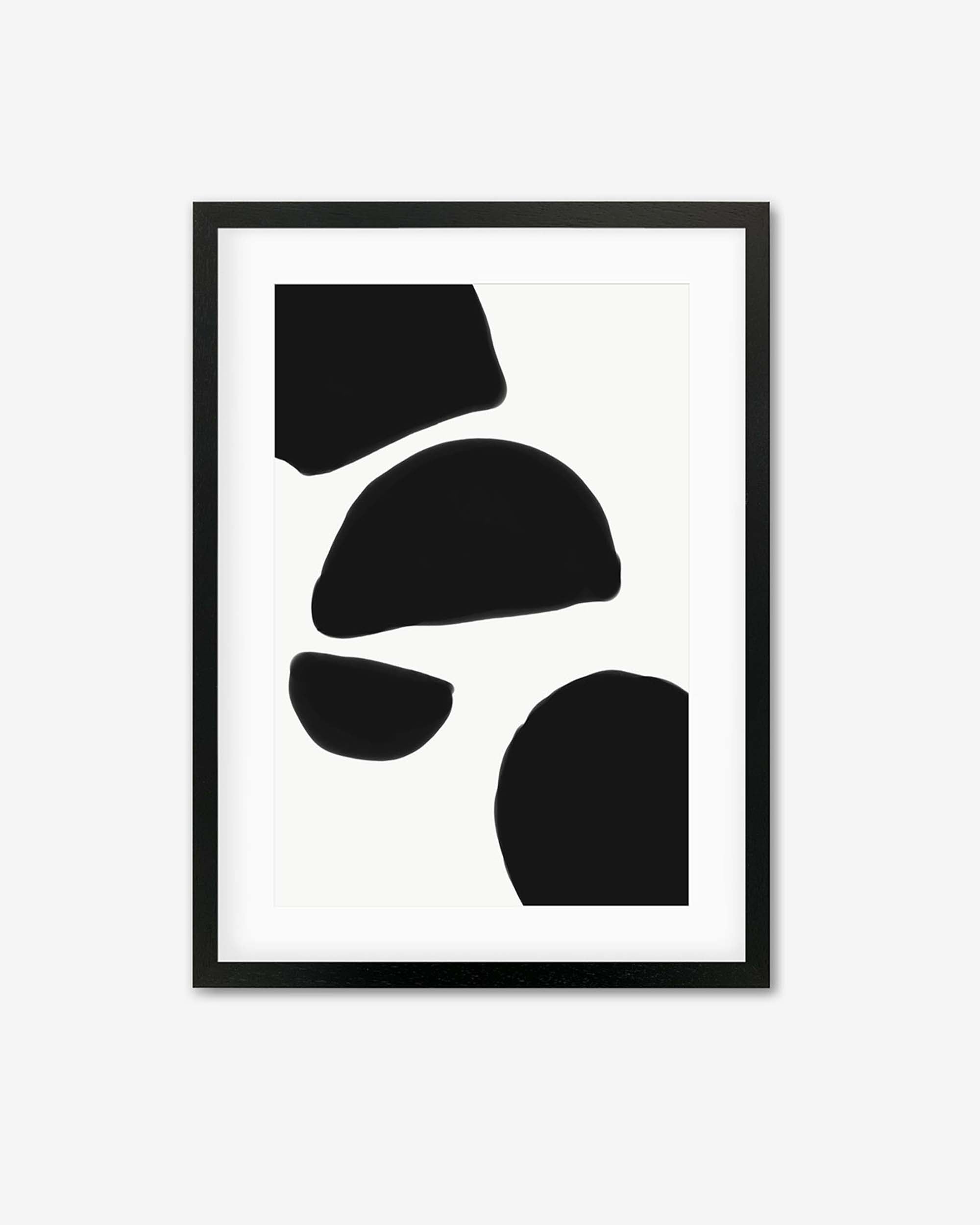 Monochrome Abstract Shapes Framed Art
