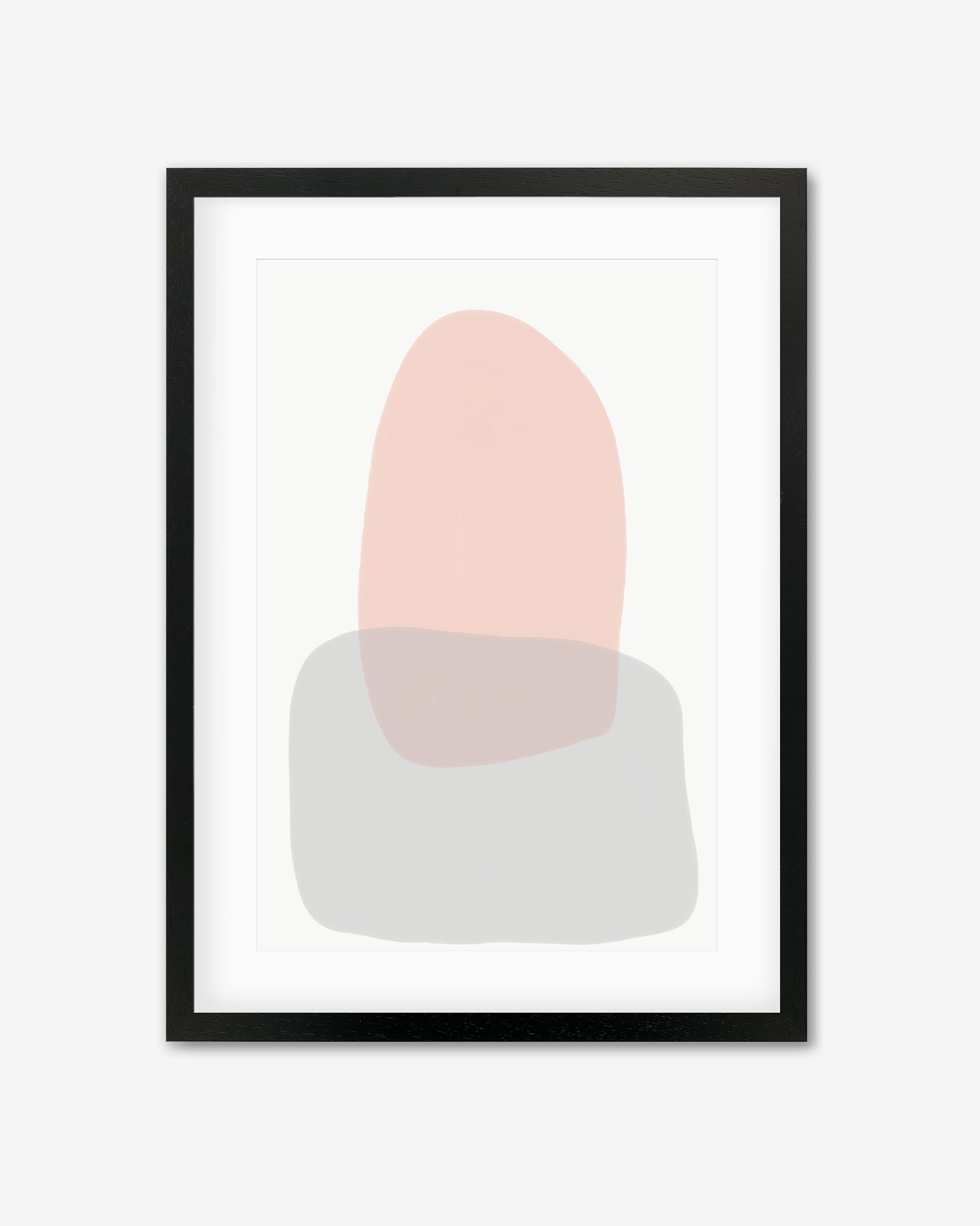 Grey On Blush Shapes Framed Art