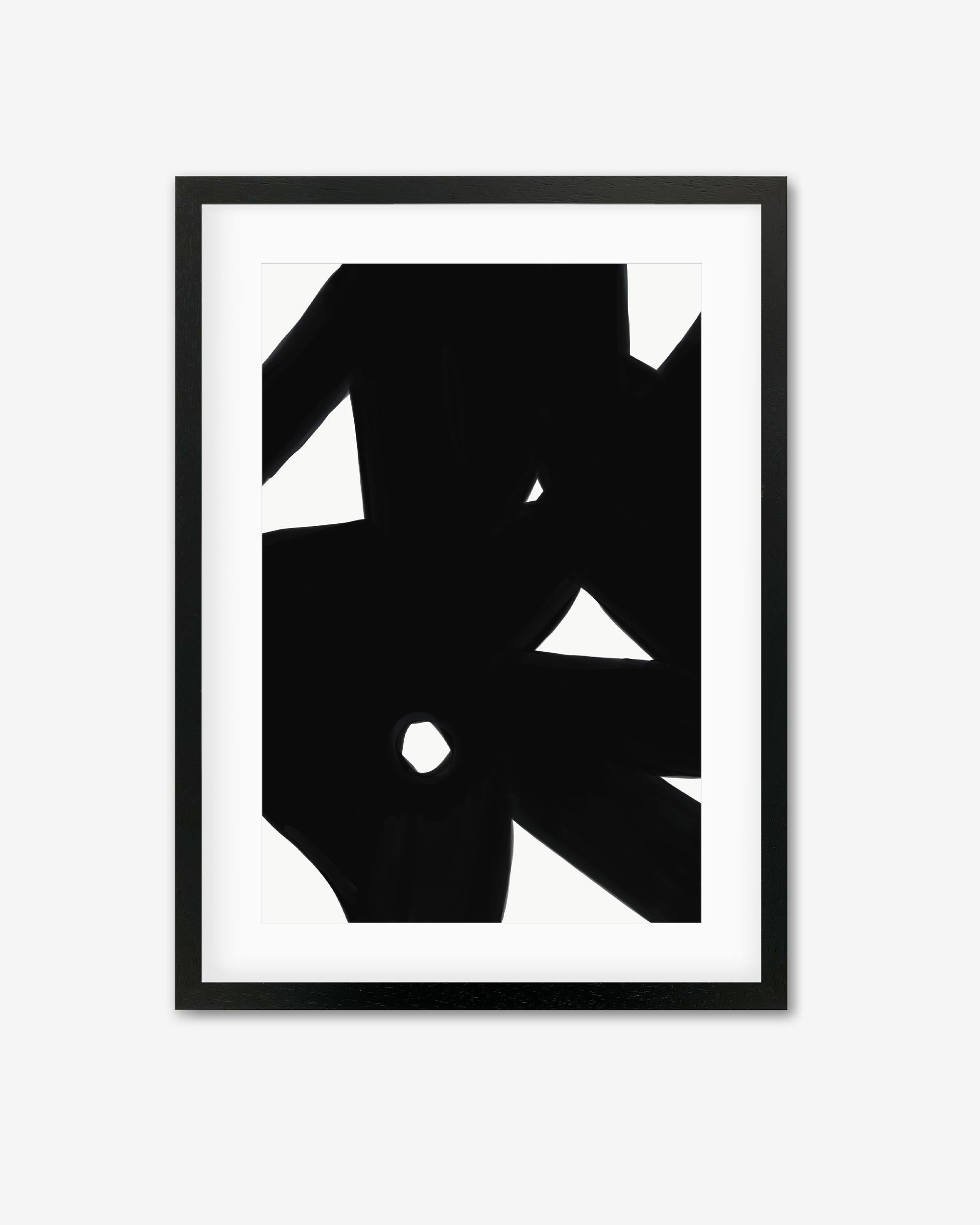 Black Abstract Lines Framed Art