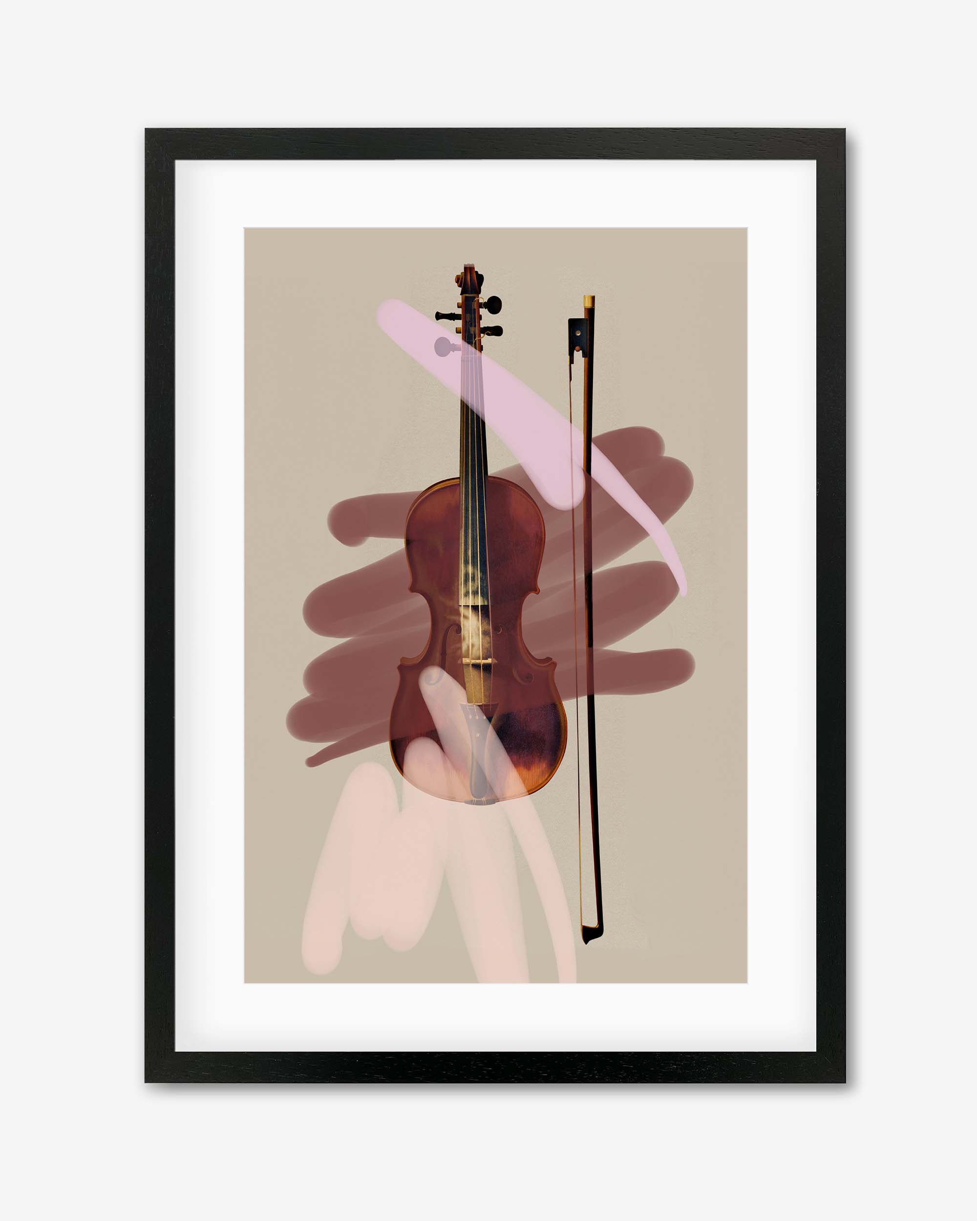 Pink Violin Contemporary Framed Art