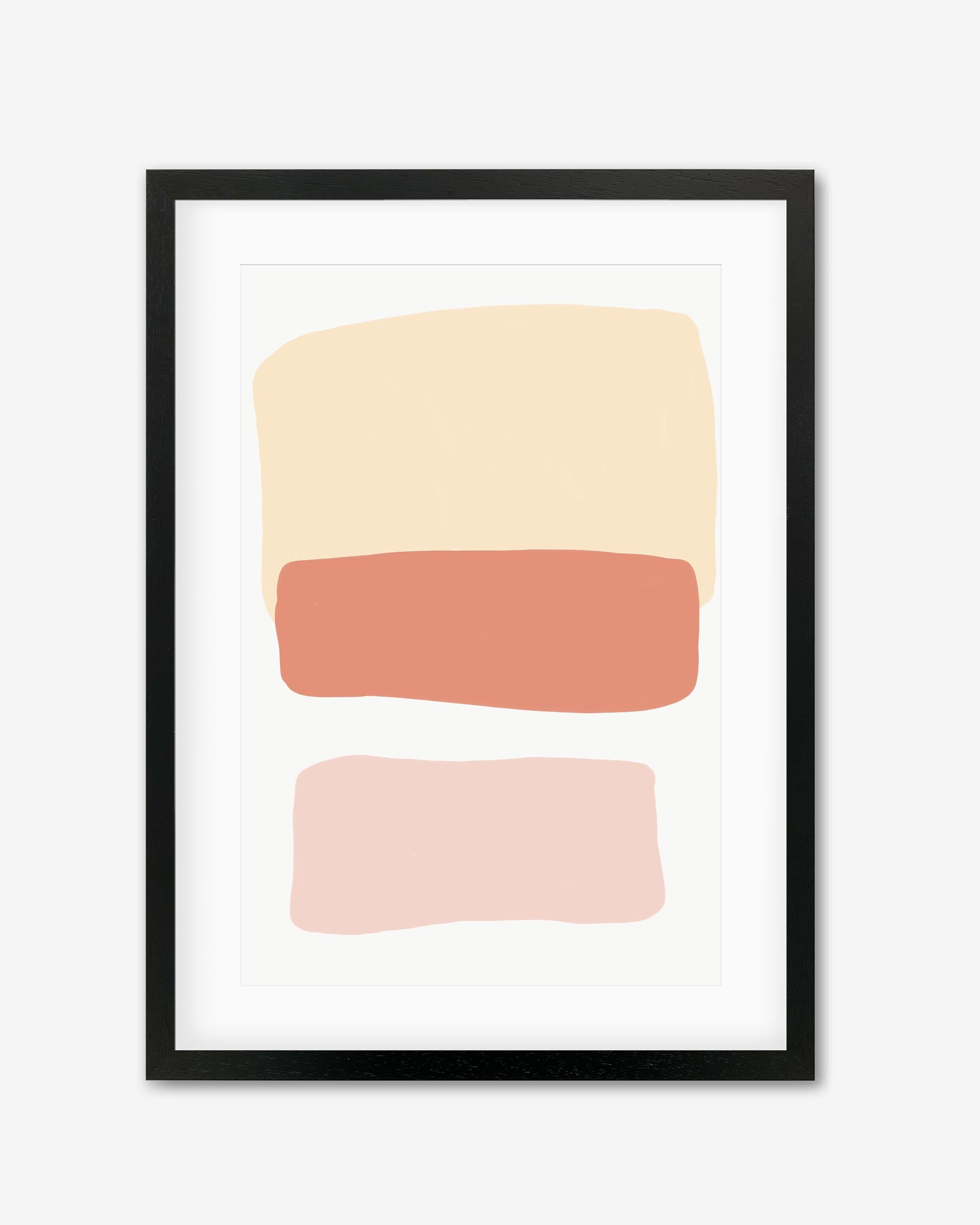 Three Blush Shapes Framed Art