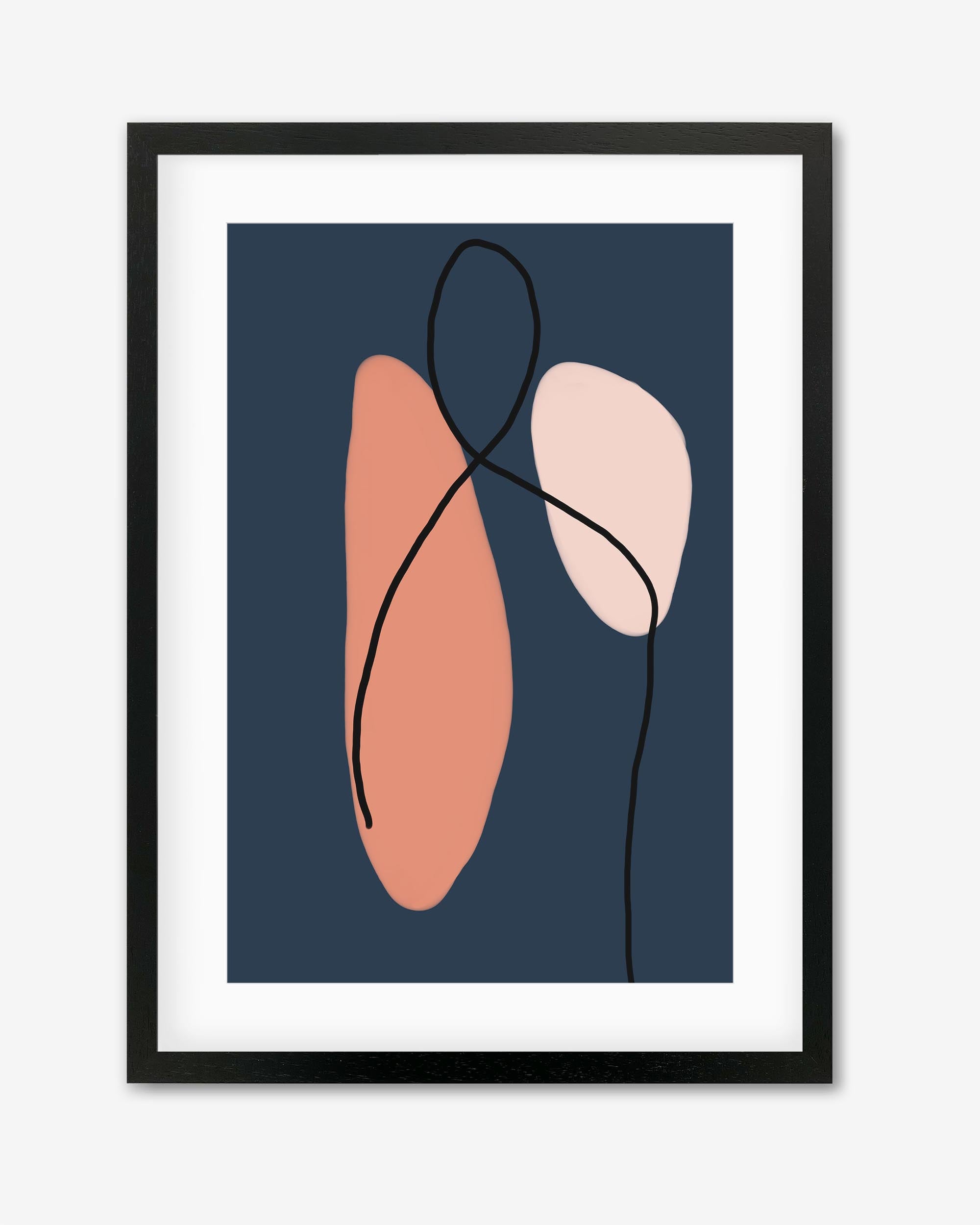 Modern Navy & Blush Framed Art