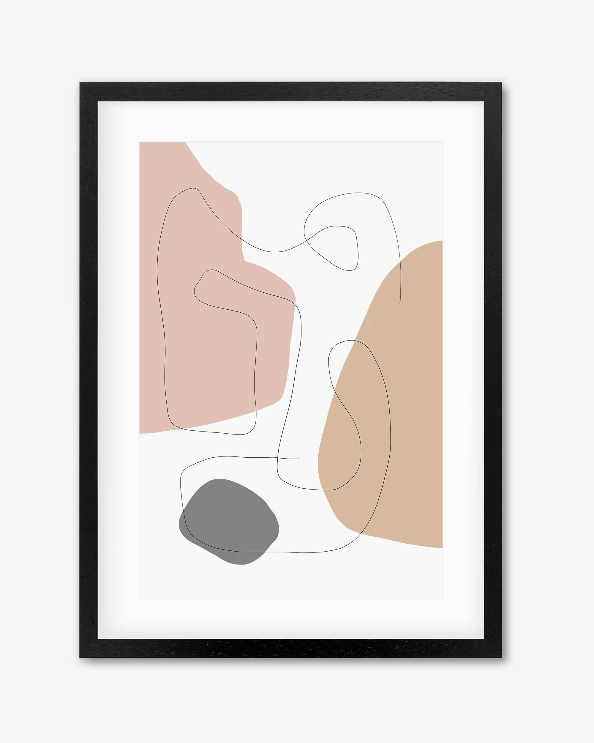 Scandi Shapes With Lines Framed Art