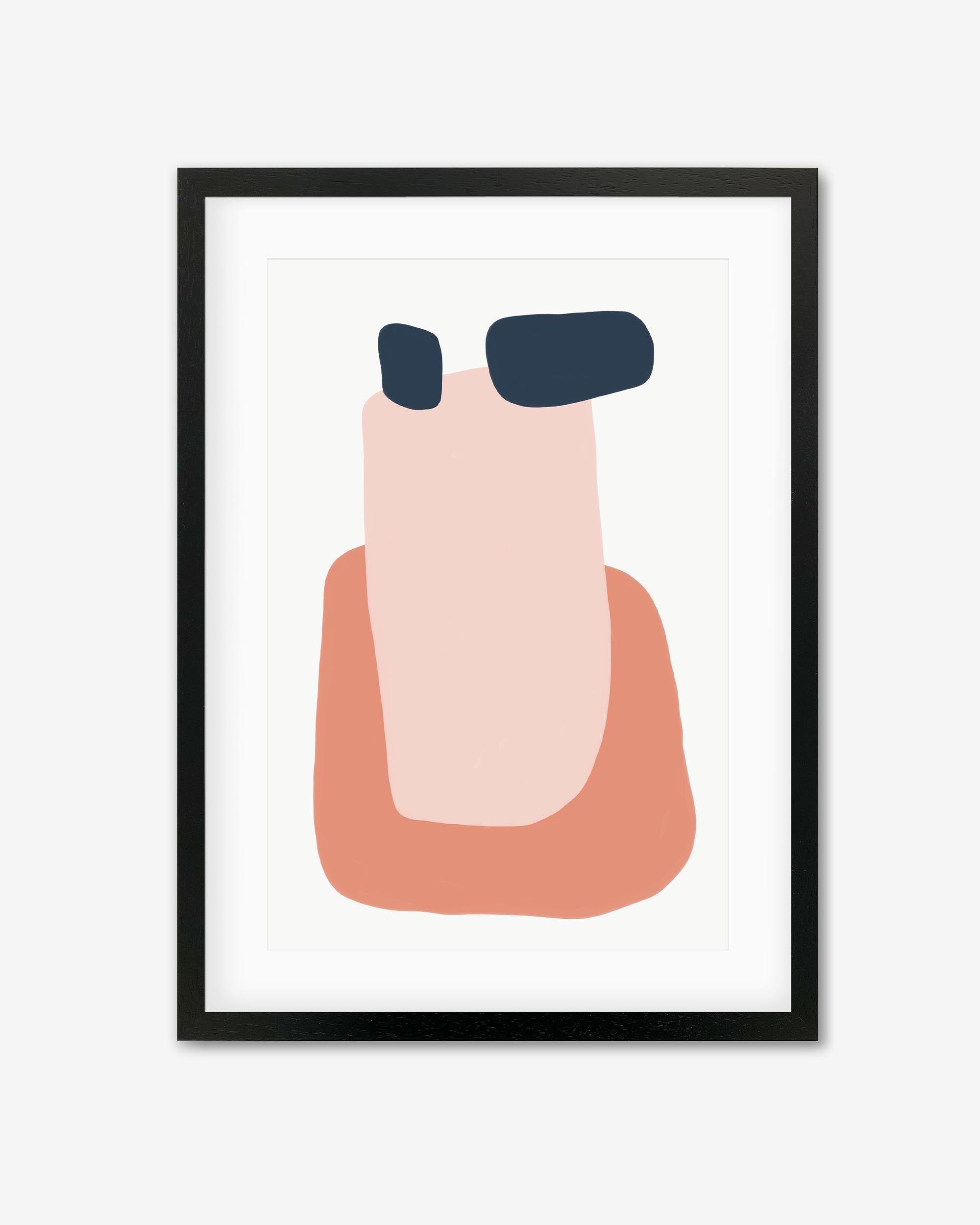 Peach Abstract Shapes Framed Art