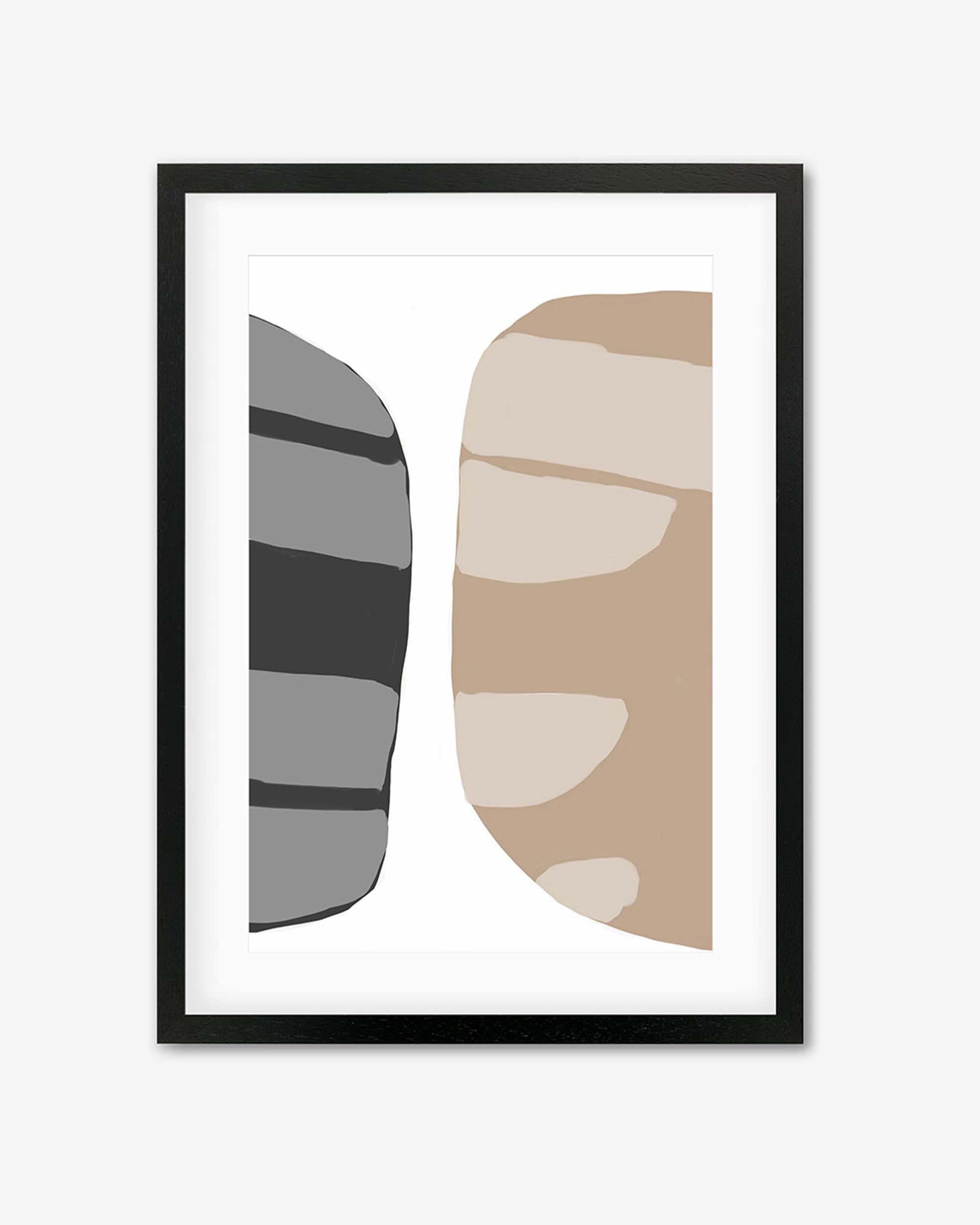 Beige Abstract Shapes 2 Framed Art