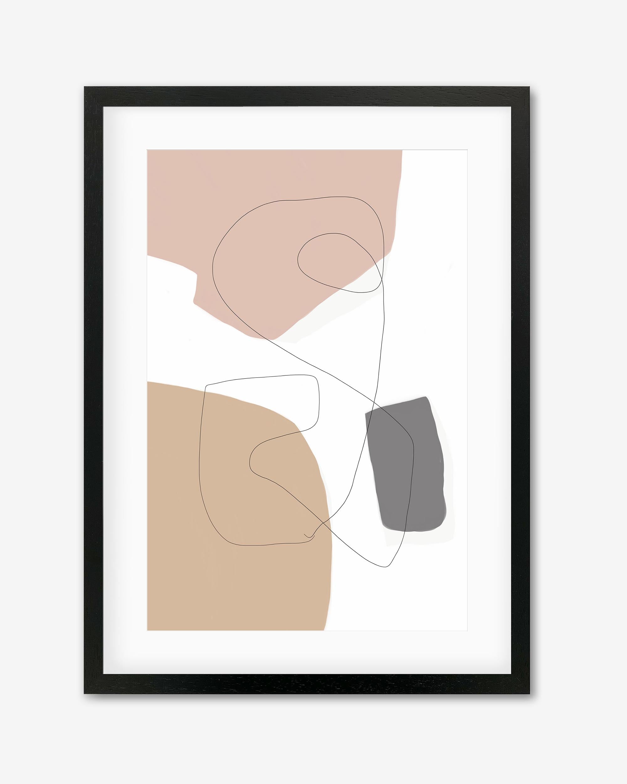 Scandi Shapes With Lines 2 Framed Art