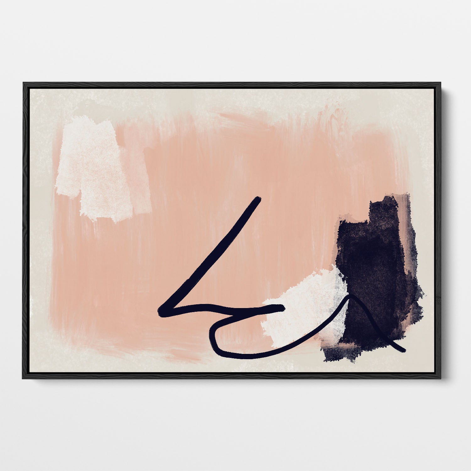 Blush Pink Abstract Framed Canvas