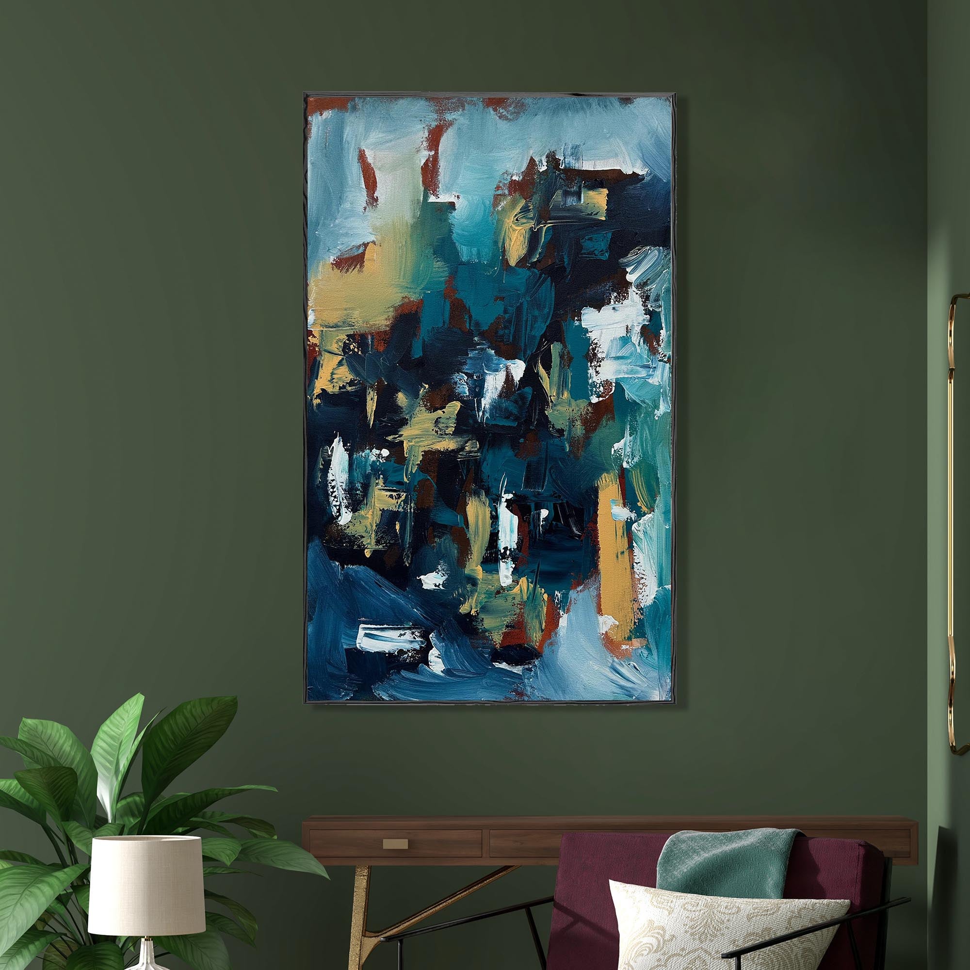 Falling Leaves - Original Painting-Abstract House