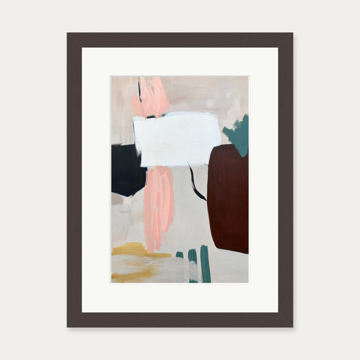 Abstraction 100 Art Print — 30 x 40 cm — Brown Frame
