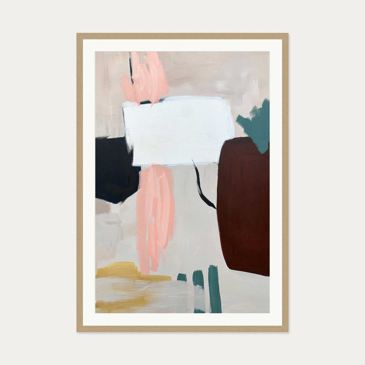Abstraction 100 Art Print — 70 x 100 cm — Oak Frame