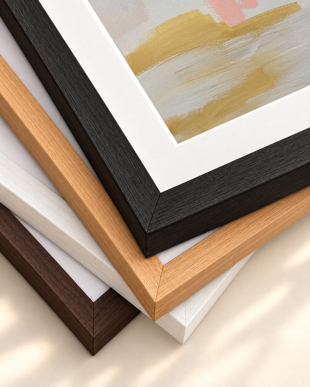Abstraction 100 Art Print — framed print corner with 5 cm mount and bevel