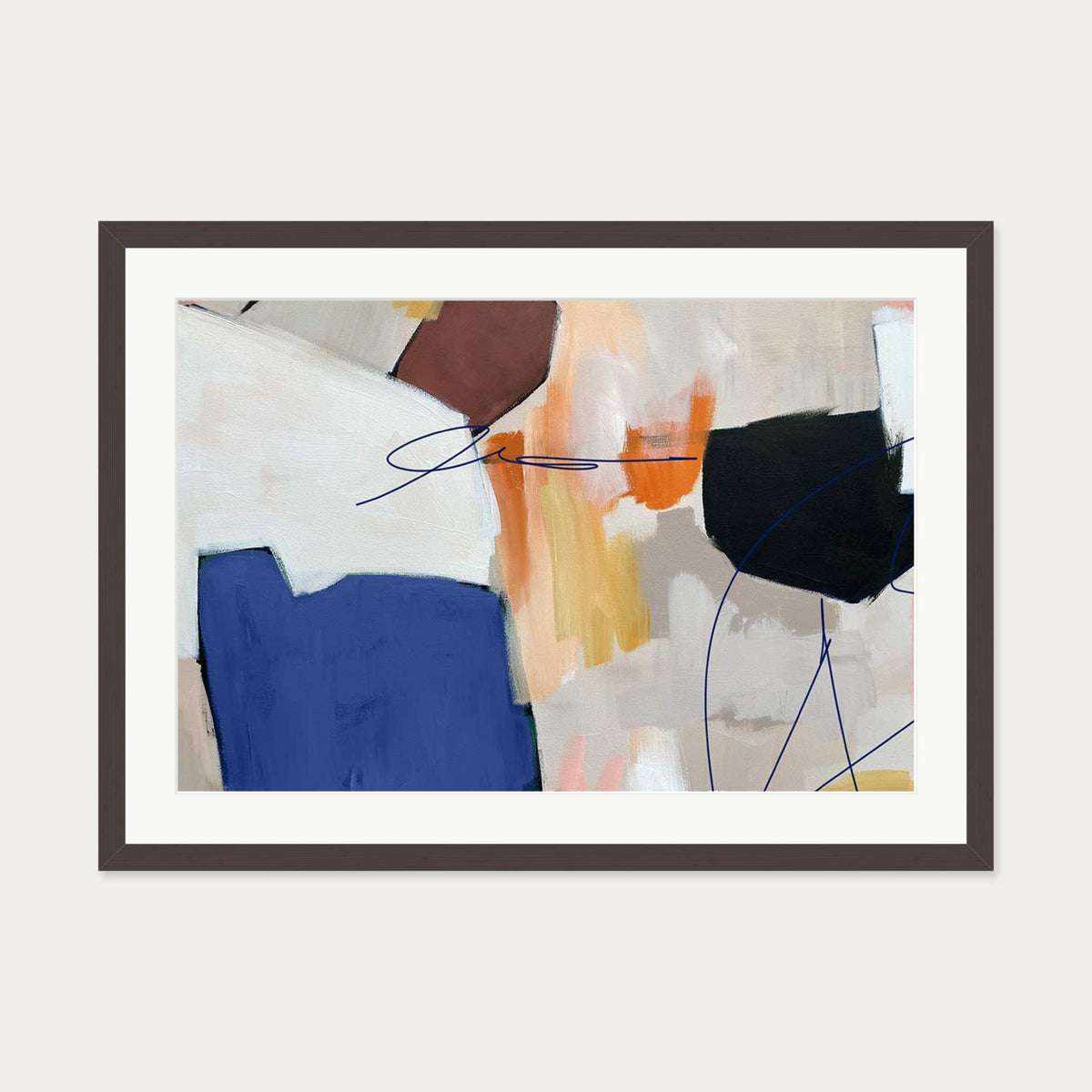 Abstraction 101 Art Print — 50 x 70 cm — Brown Frame