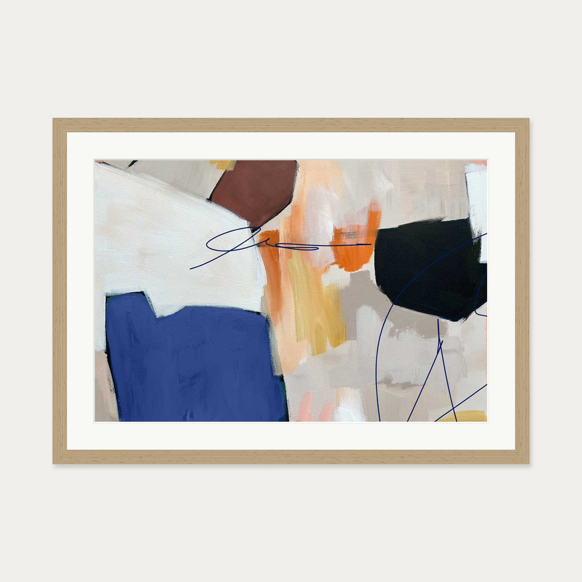 Abstraction 101 Art Print — 50 x 70 cm — Oak Frame