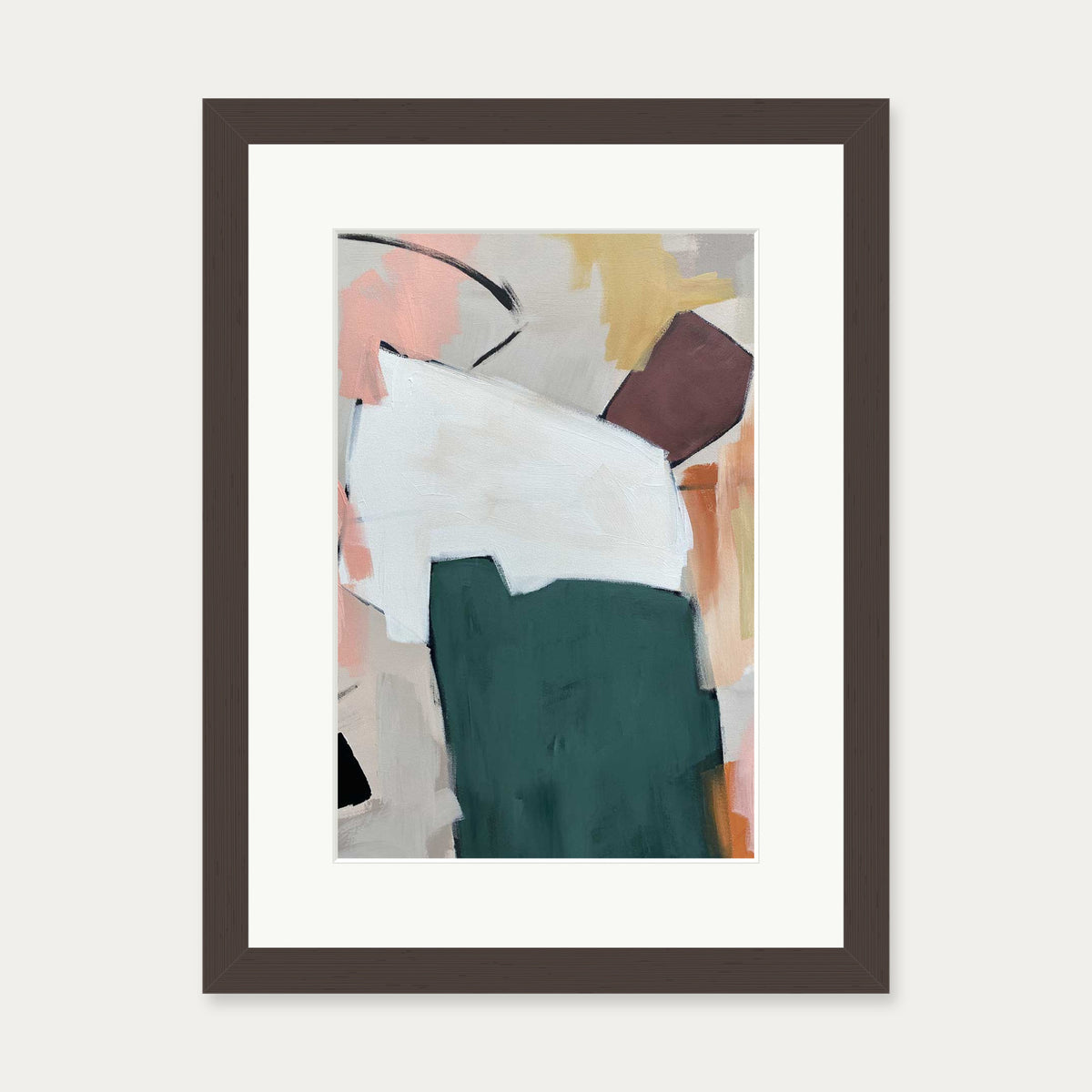 Abstraction 102 Art Print — 30 x 40 cm — Brown Frame