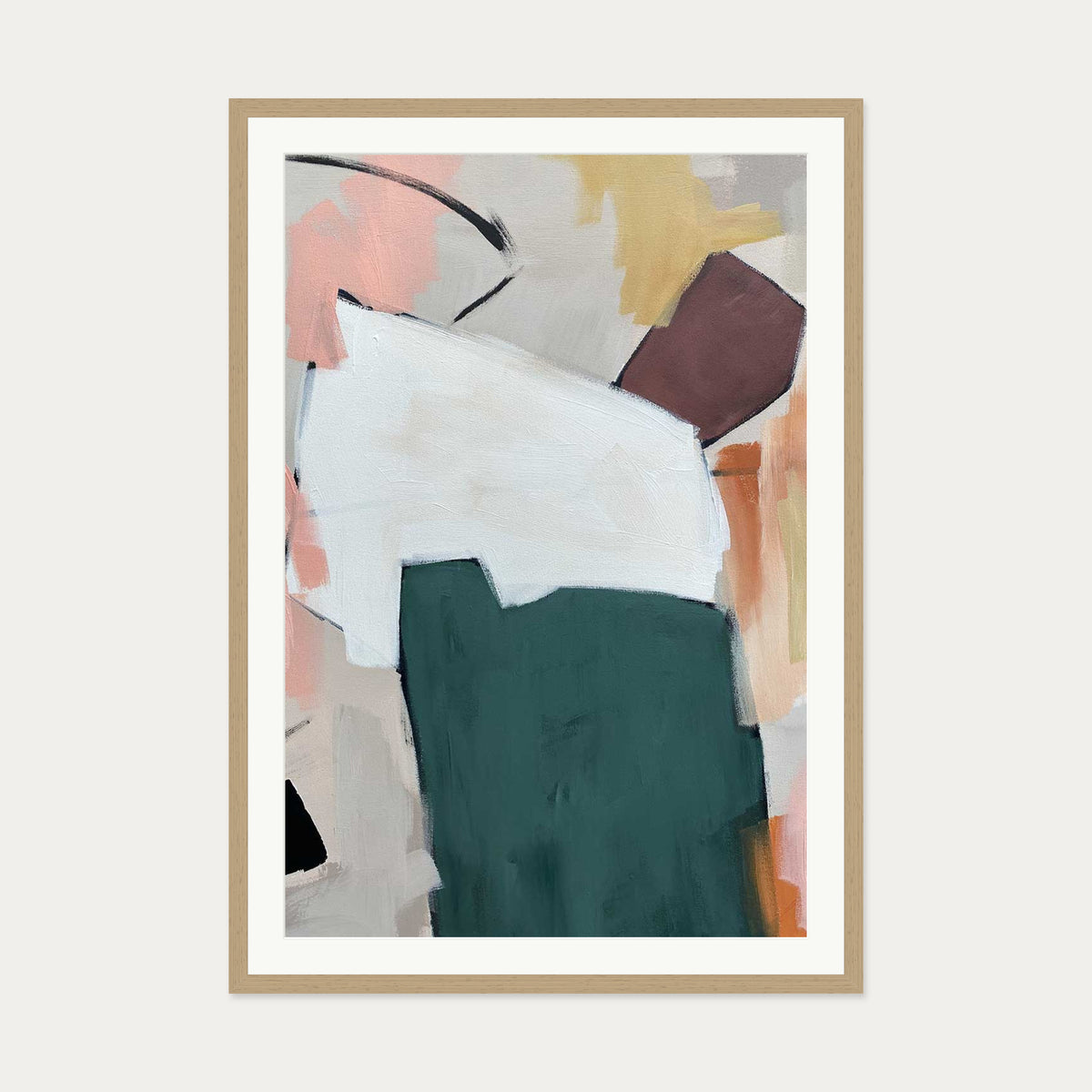 Abstraction 102 Art Print — 70 x 100 cm — Oak Frame